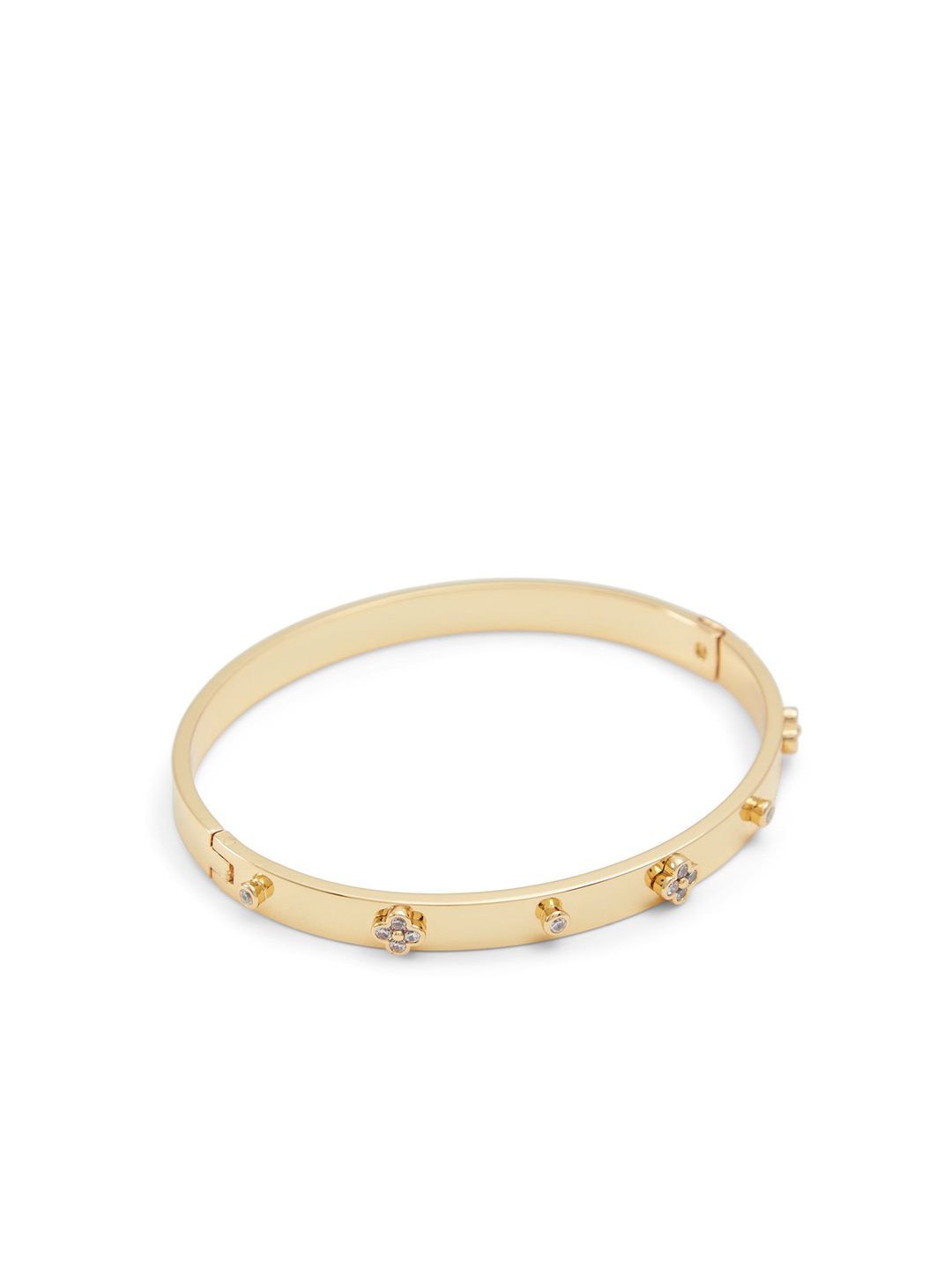 

ALDO Gold-Plated Cubic Zirconia Studded Bangle-Style Bracelet