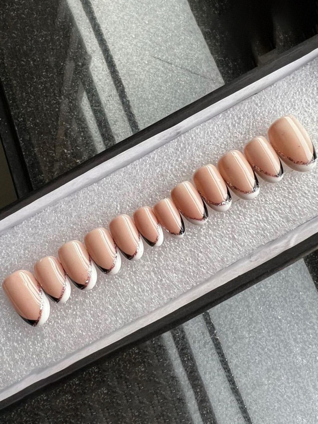 

AMOK STORE Set Of 12 Press On Nails & Application Kit - Multicolor, Nude