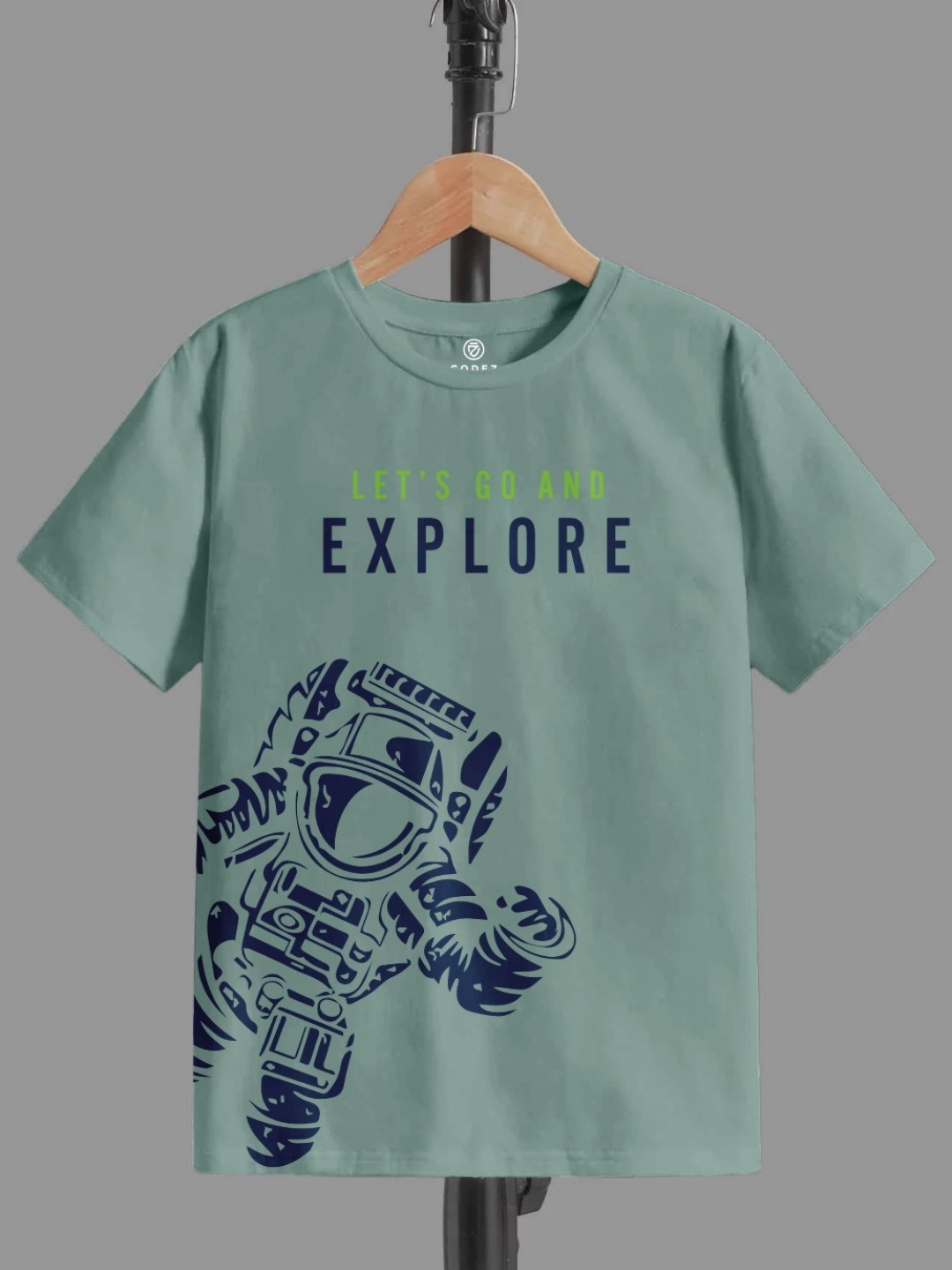 

CODEZ Boys Typography Printed Round Neck Pure Cotton T-shirt, Green