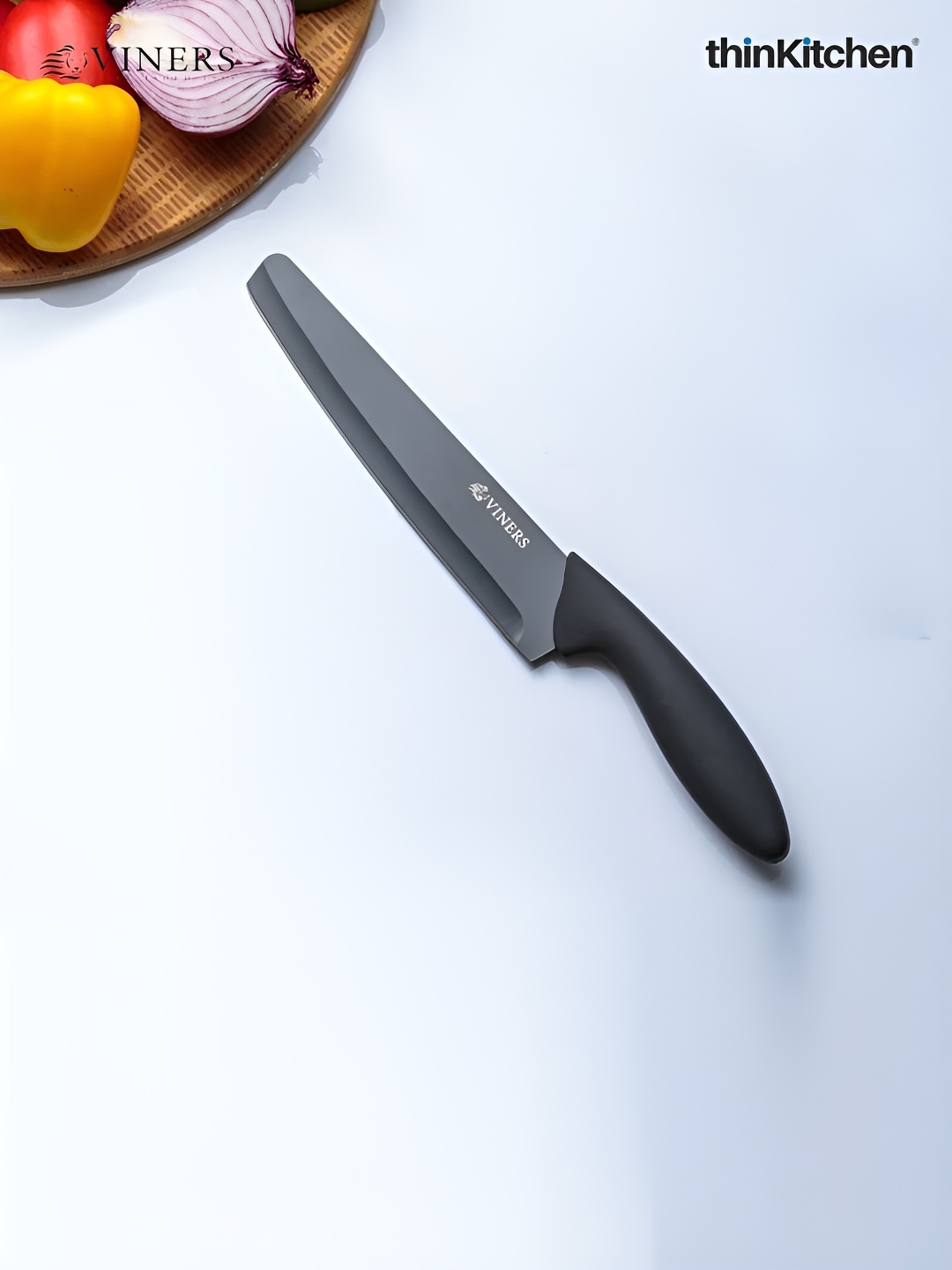 

Viners Assure Grey Silver-Toned & Black Stainless Steel Knife