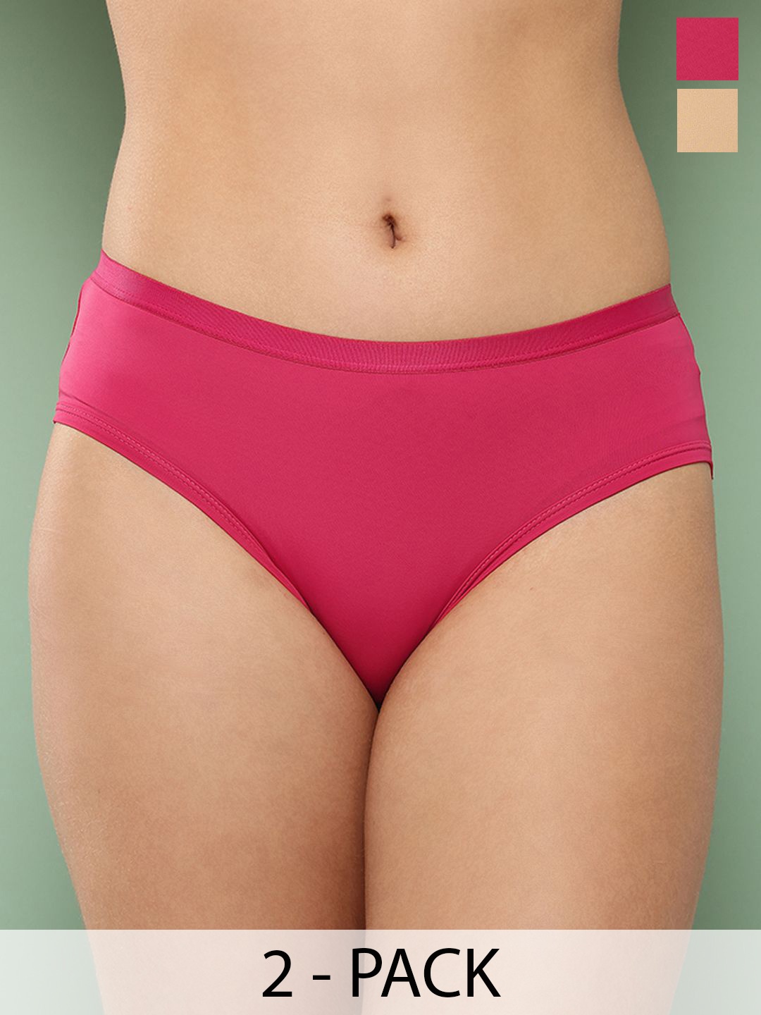 

Leading Lady Women Pack Of 2 Breathable Hipster Briefs, Nude