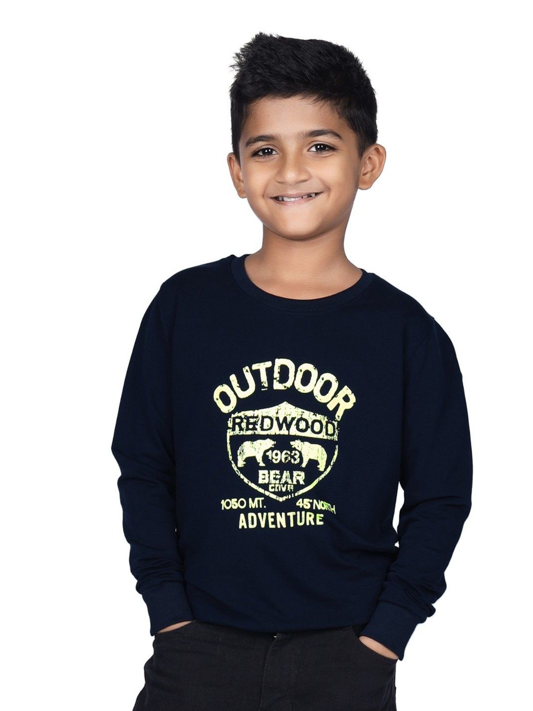 

CRAZYPENGUIN ELITE Boys Printed Sweatshirt, Navy blue