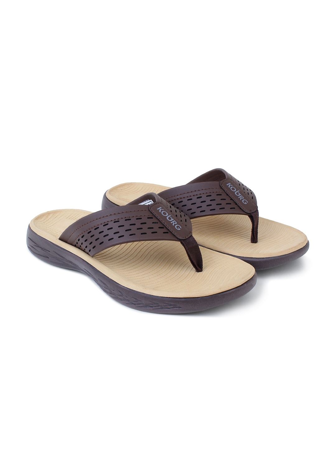 

Koburg Men Rubber Casual Thong Flip-Flops, Brown