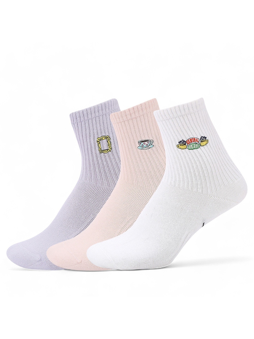 

Balenzia Women Pack of 3 Cotton Ankle-Length Socks, Purple