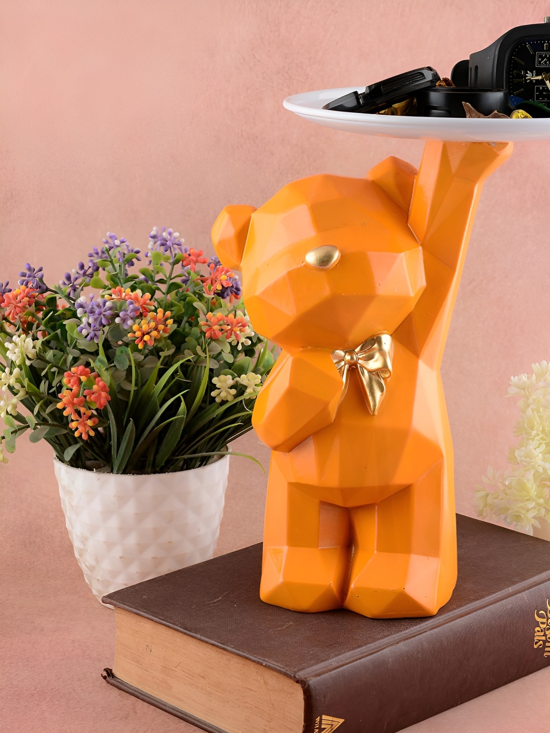 

Zart Orange & White BullDog Design Showpiece