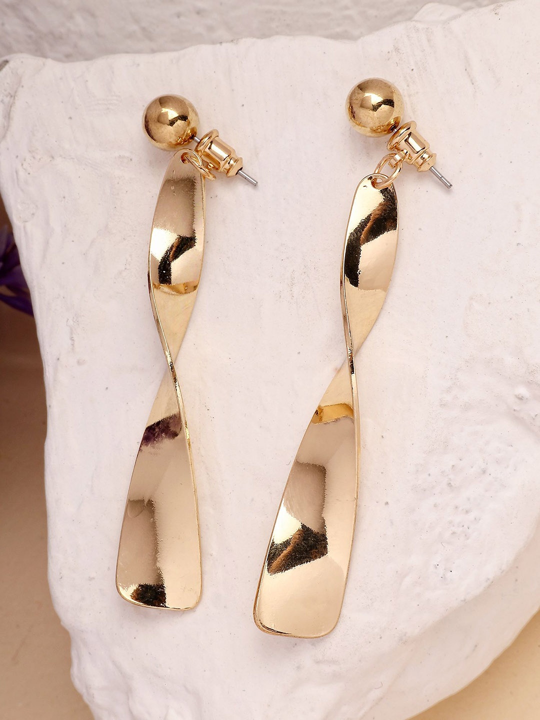 

Bohey by KARATCART Gold Plated Contemporary Drop Earrings