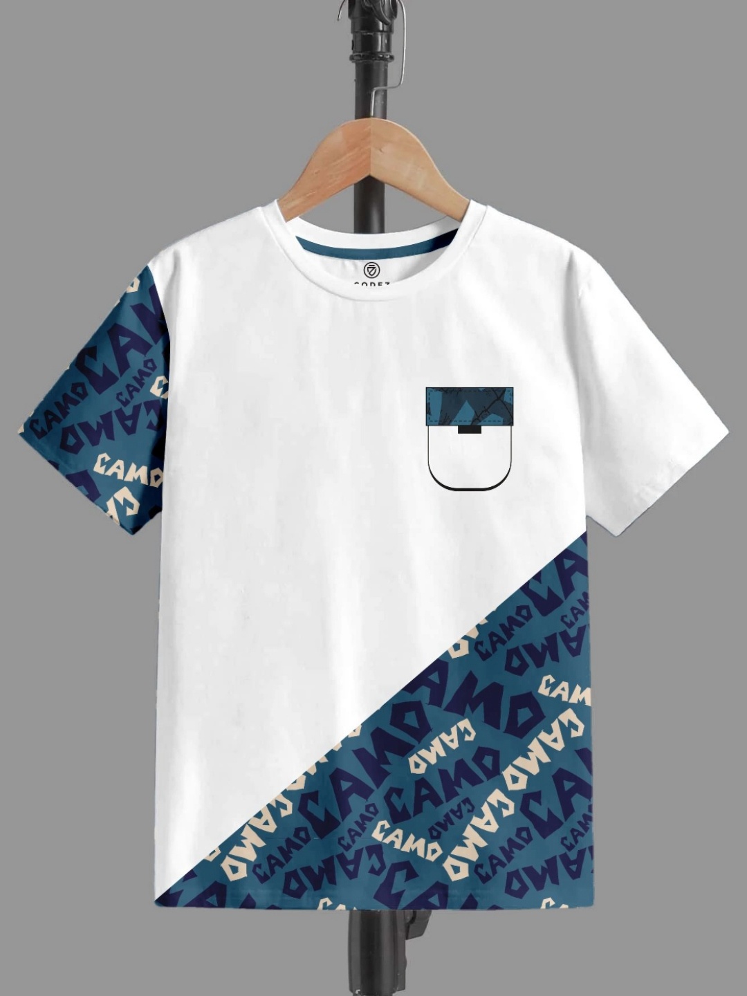 

CODEZ Boys Graphic Printed Round Neck Pure Cotton T-shirt, White