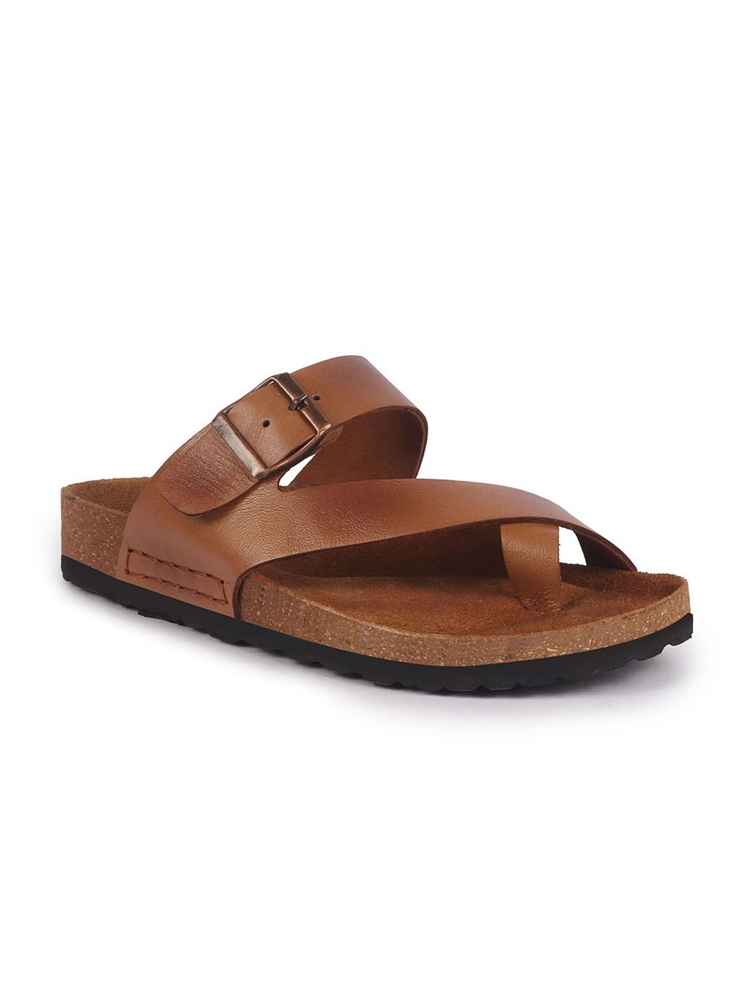 

FAUSTO Men Leather Comfort Sandals, Brown