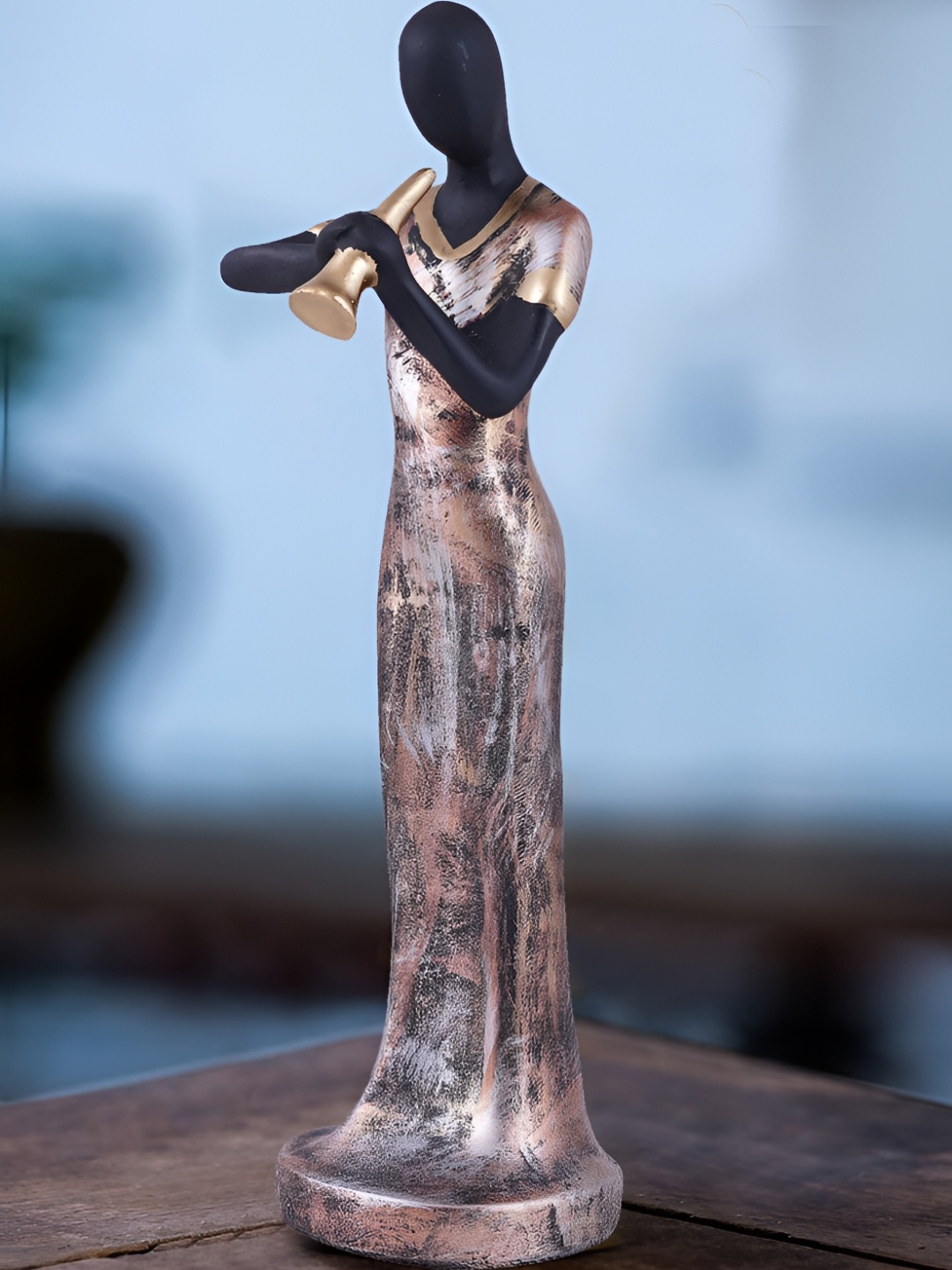 

Zart Black Lady Playing Musical Instrument Saxophone Figurine Showpiece