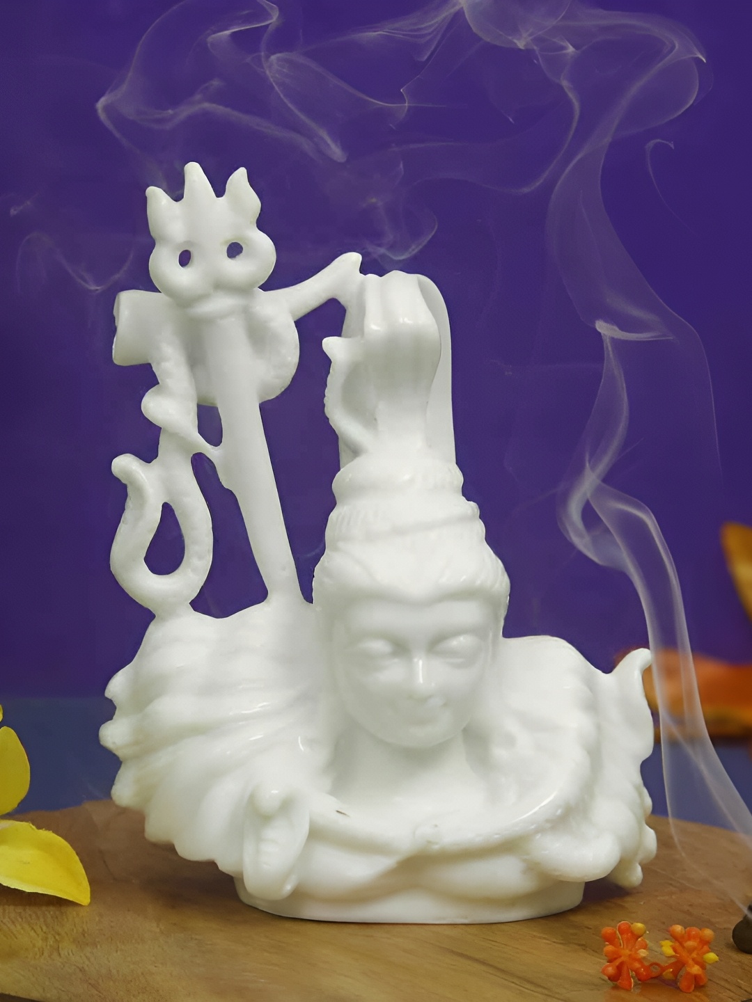 

HANDICRAFTS PARADISE White Religious Lord Shiva Idol Showpiece