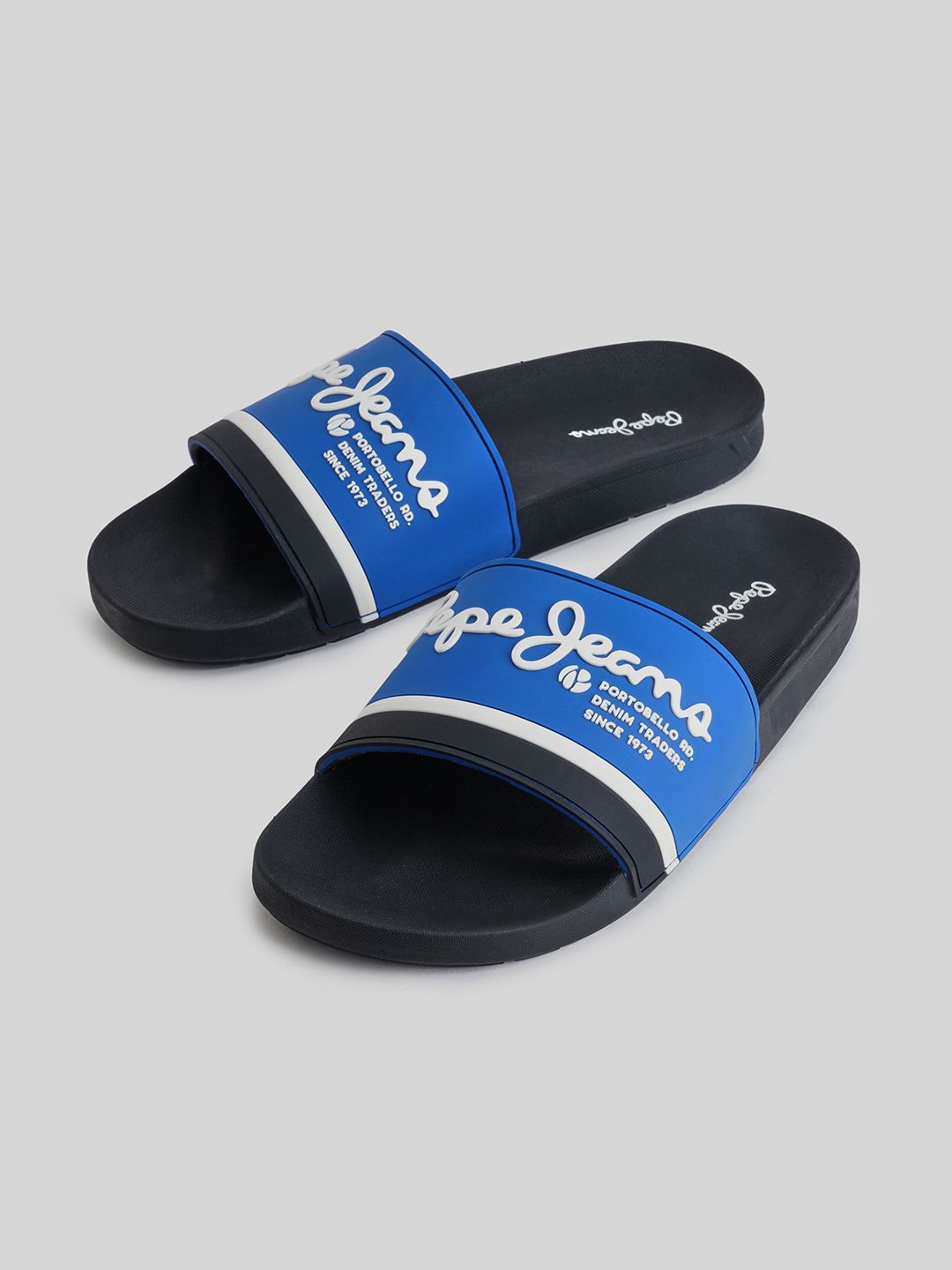 

Pepe Jeans Men LOGO PRINT BEACH SLIDES, Navy blue