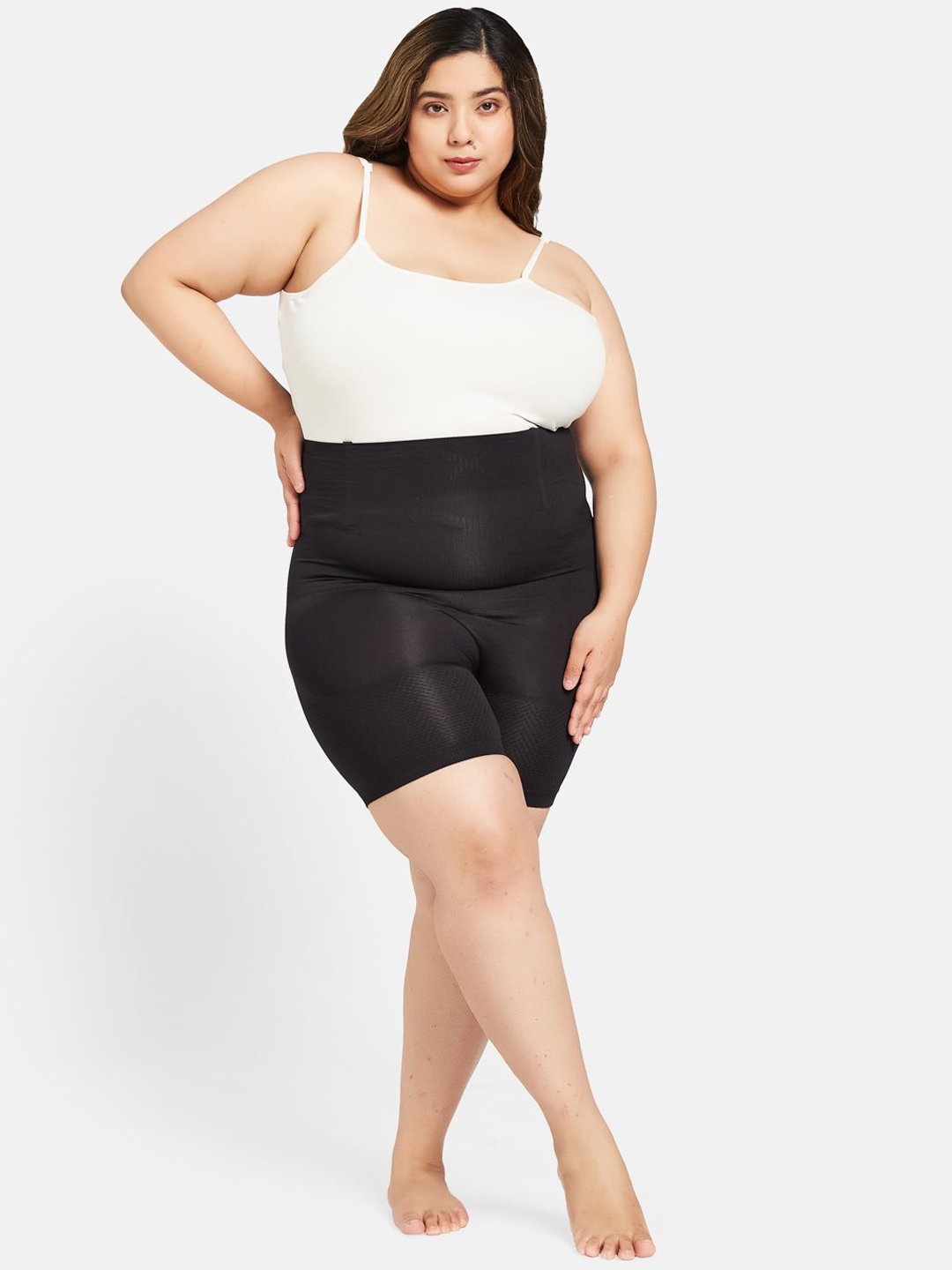 

Curves By ZeroKaata Plus Size Seamless High Waist Tummy & Thigh Shapewear, Black
