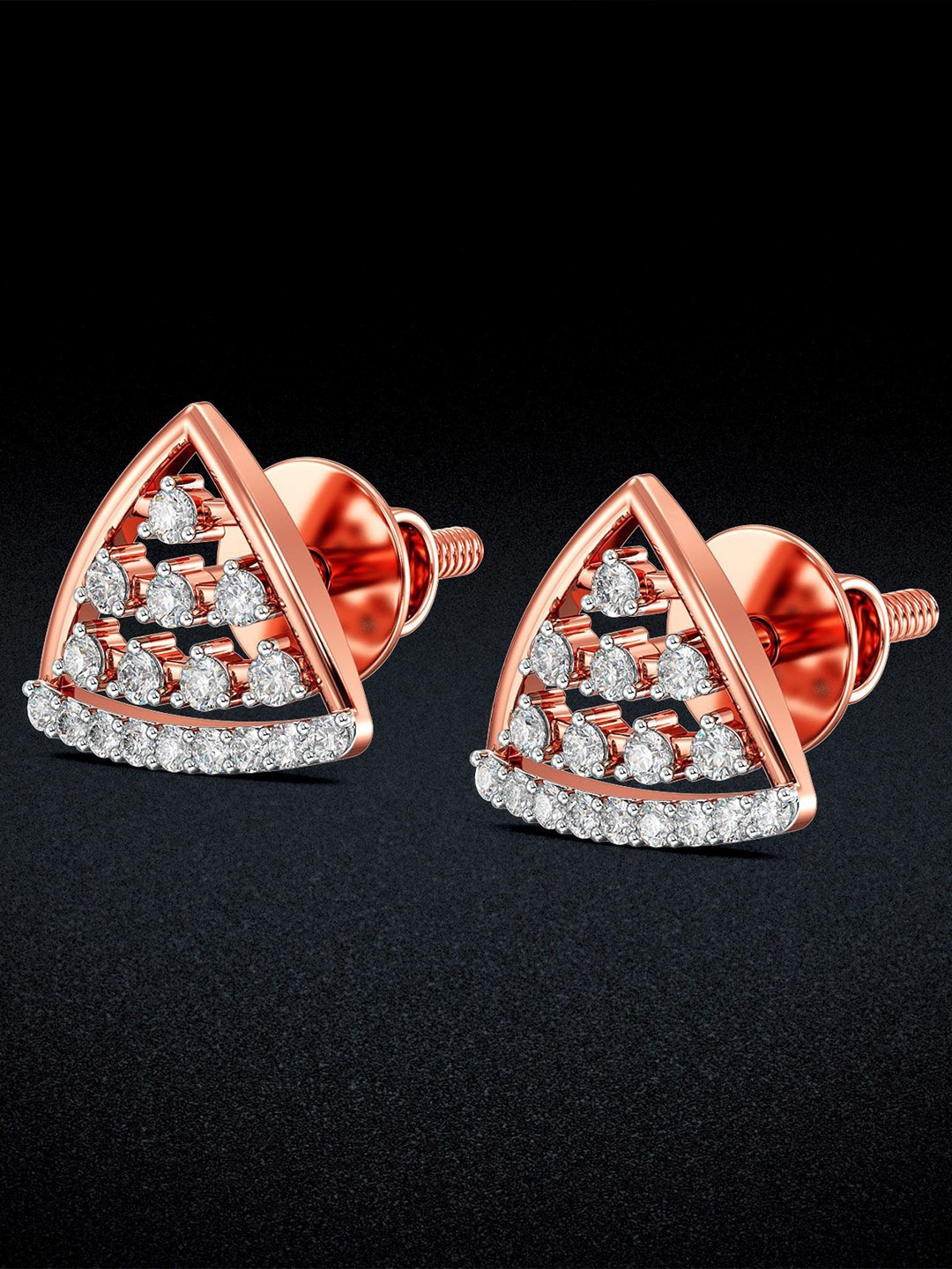 

Joyalukkas Women 18Kt Gleam Diamond Studded Earrings - 1.79gm, Rose gold