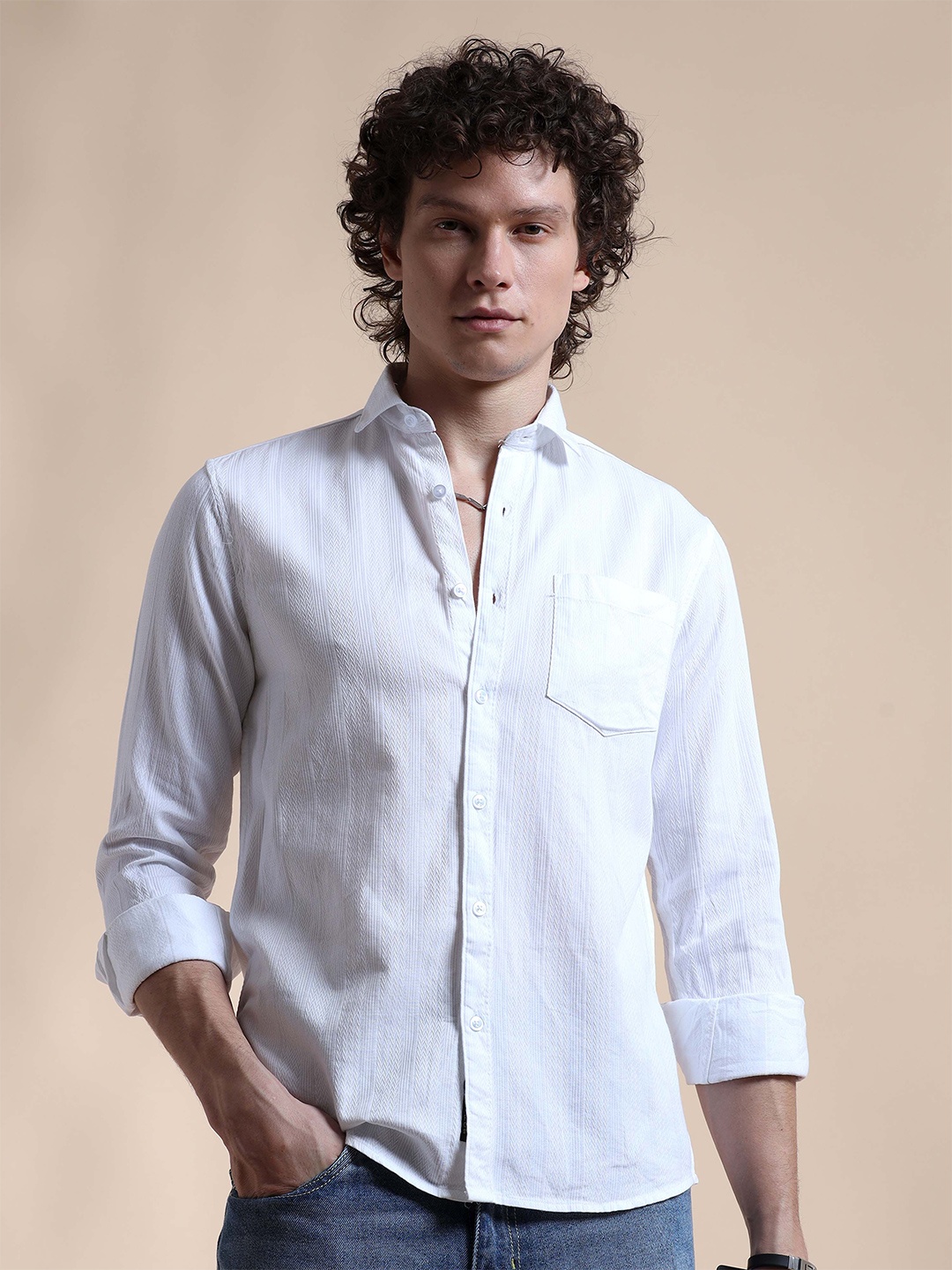 

HOUSE OF MAHNOTS Men Classic Opaque Casual Shirt, Black