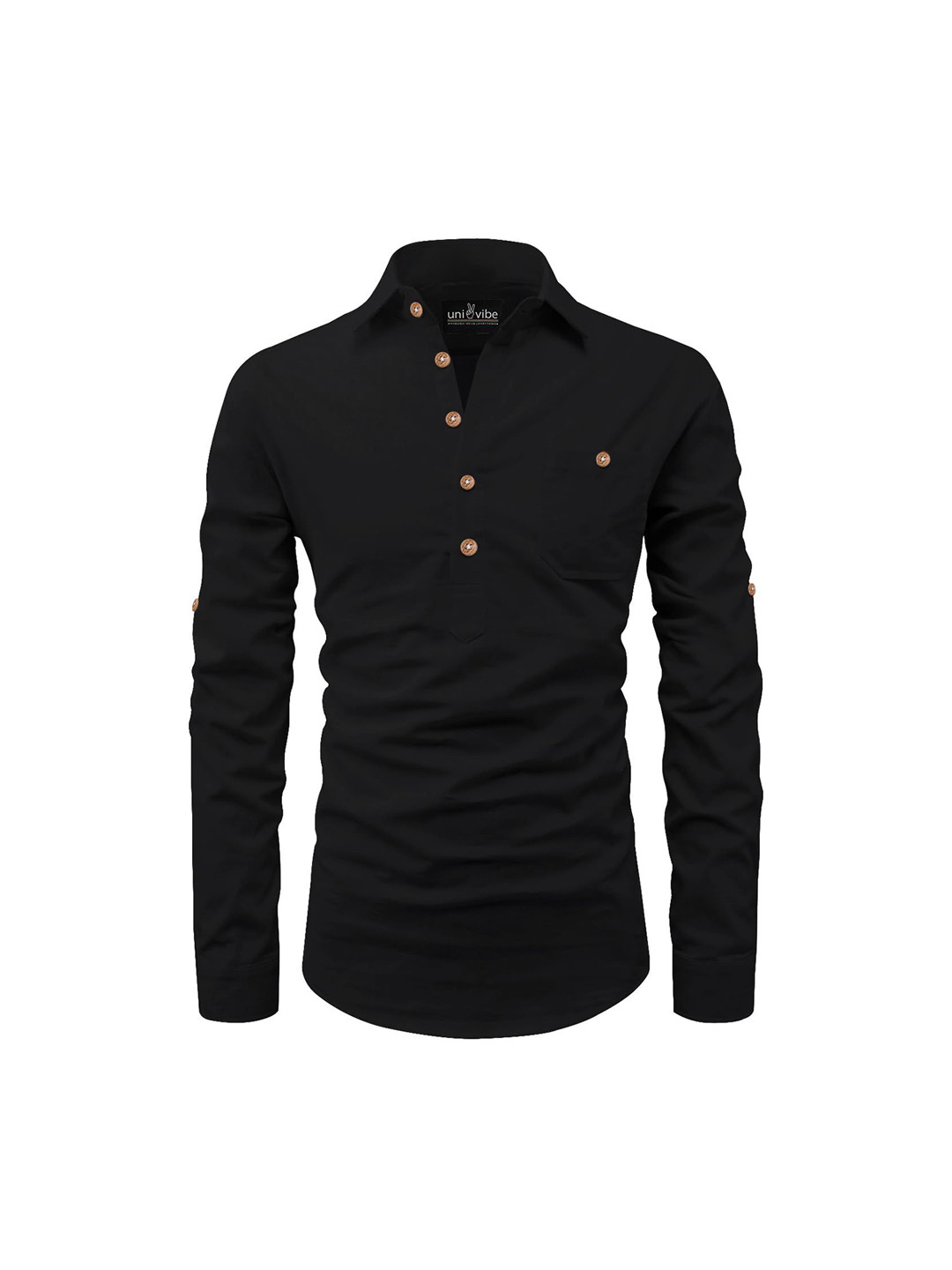

univibe Men Kurta, Black