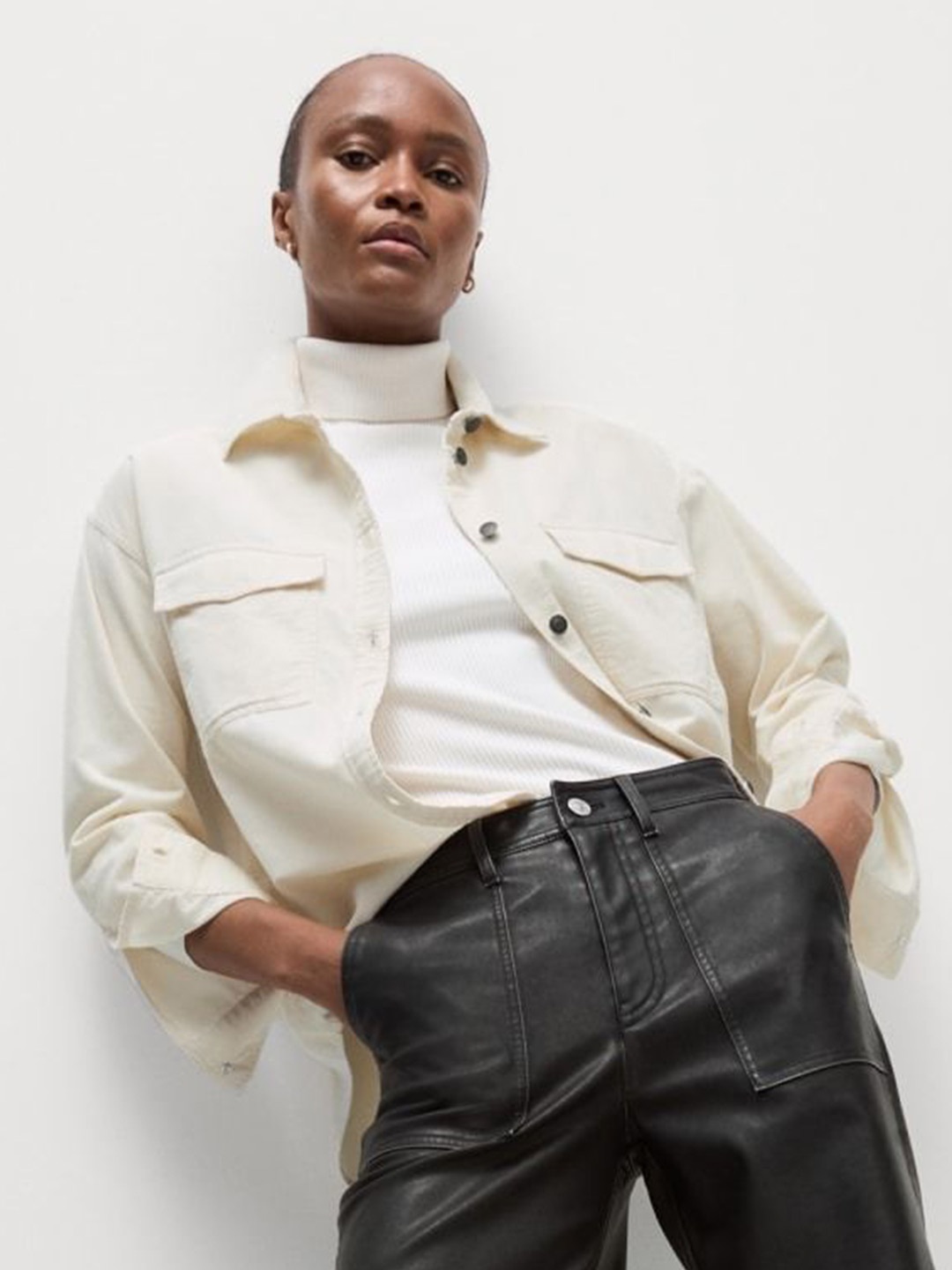 

Marks & Spencer Women Spread Collar Solid Cotton Casual Shirt, Cream
