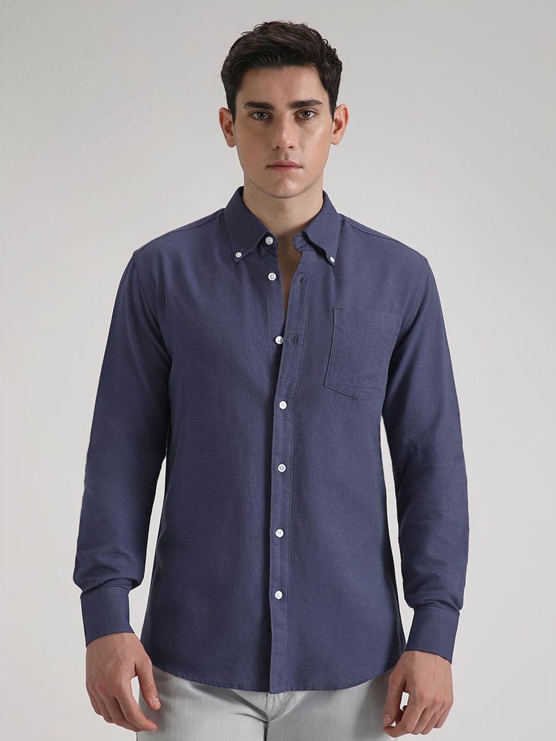 

Banana Club Men Classic Slim Fit Opaque Casual Shirt, Violet
