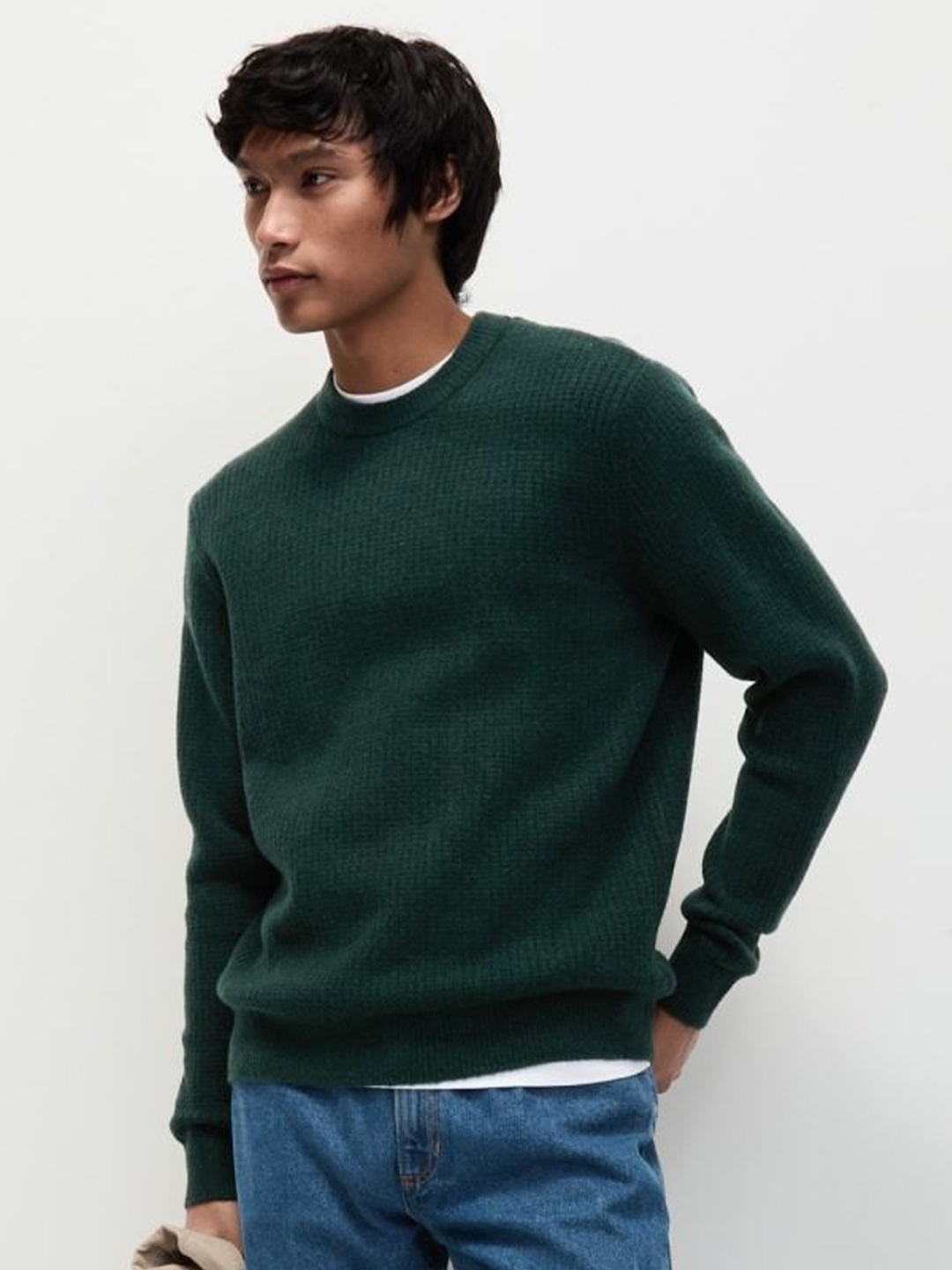 

Marks & Spencer Men Pullover Sweater, Green