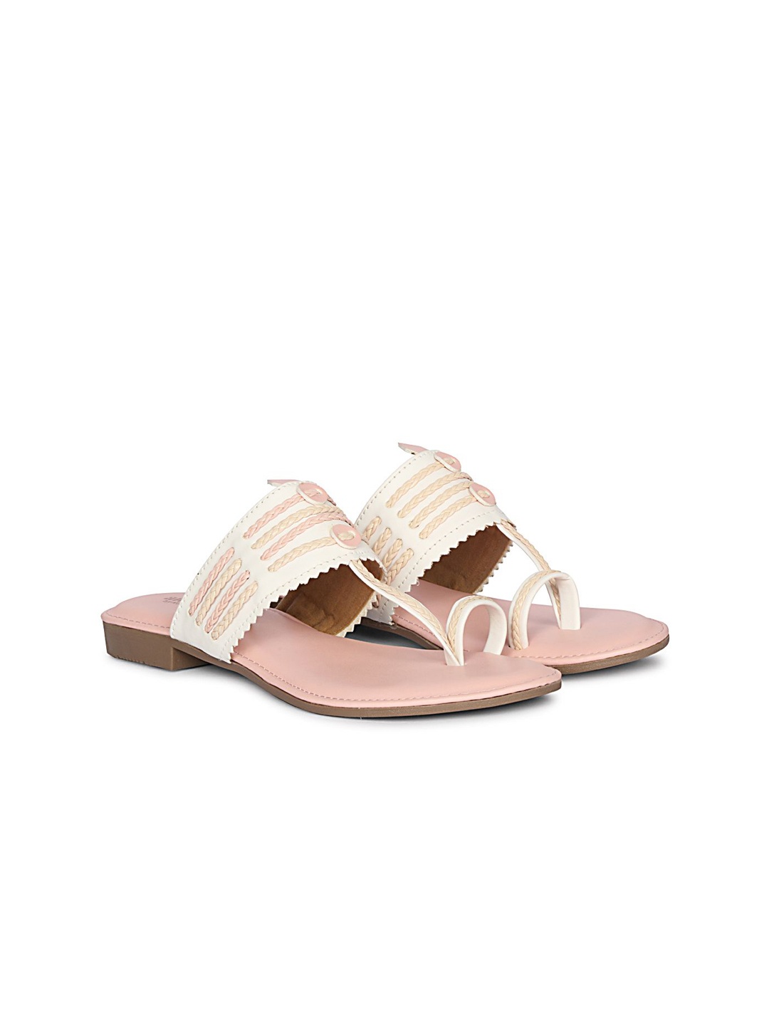

Anouk Women Woven Design One Toe Flats, Pink