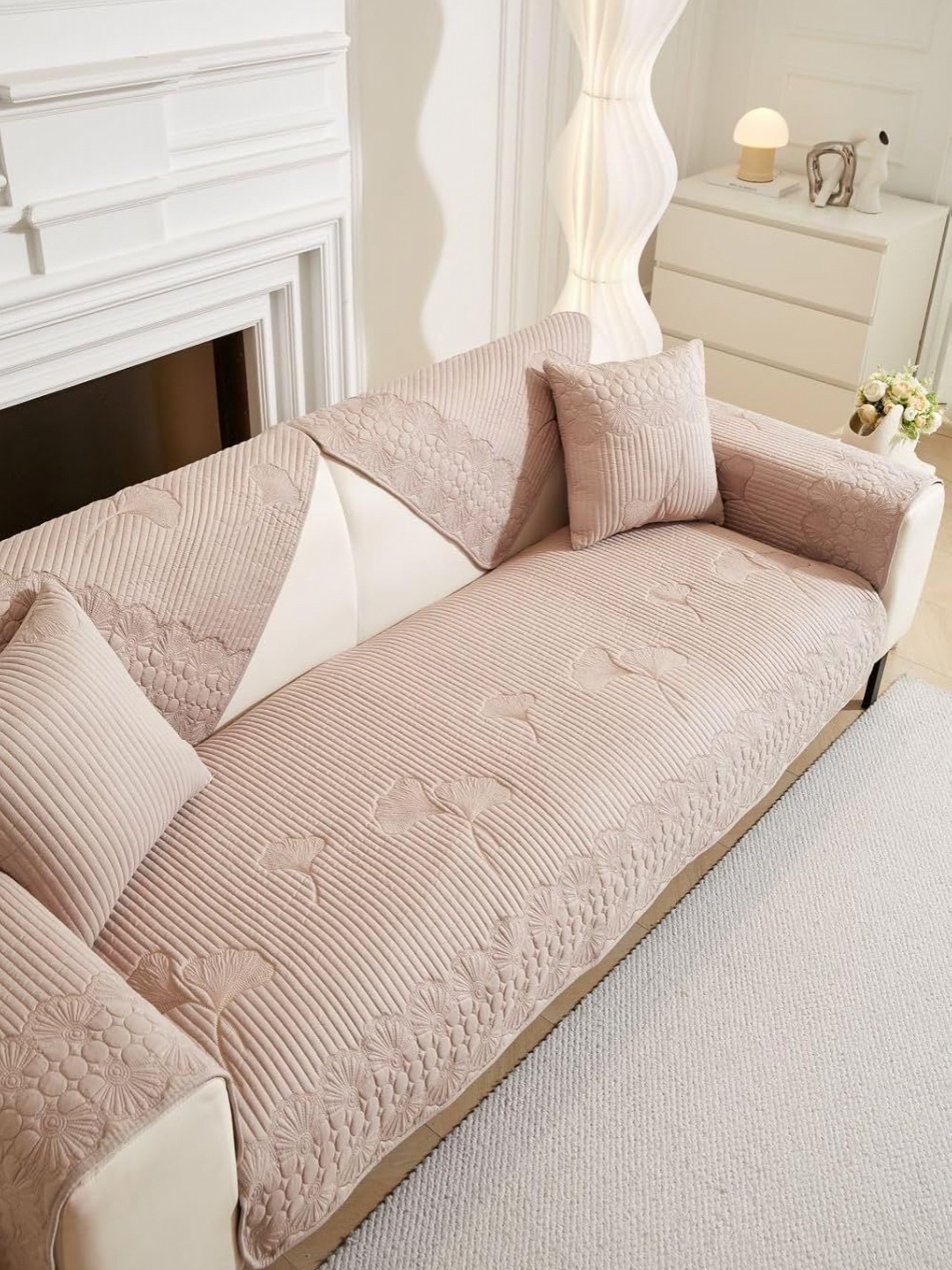 

HomeCloud Beige Cotton 1 Piece Sofa Cover