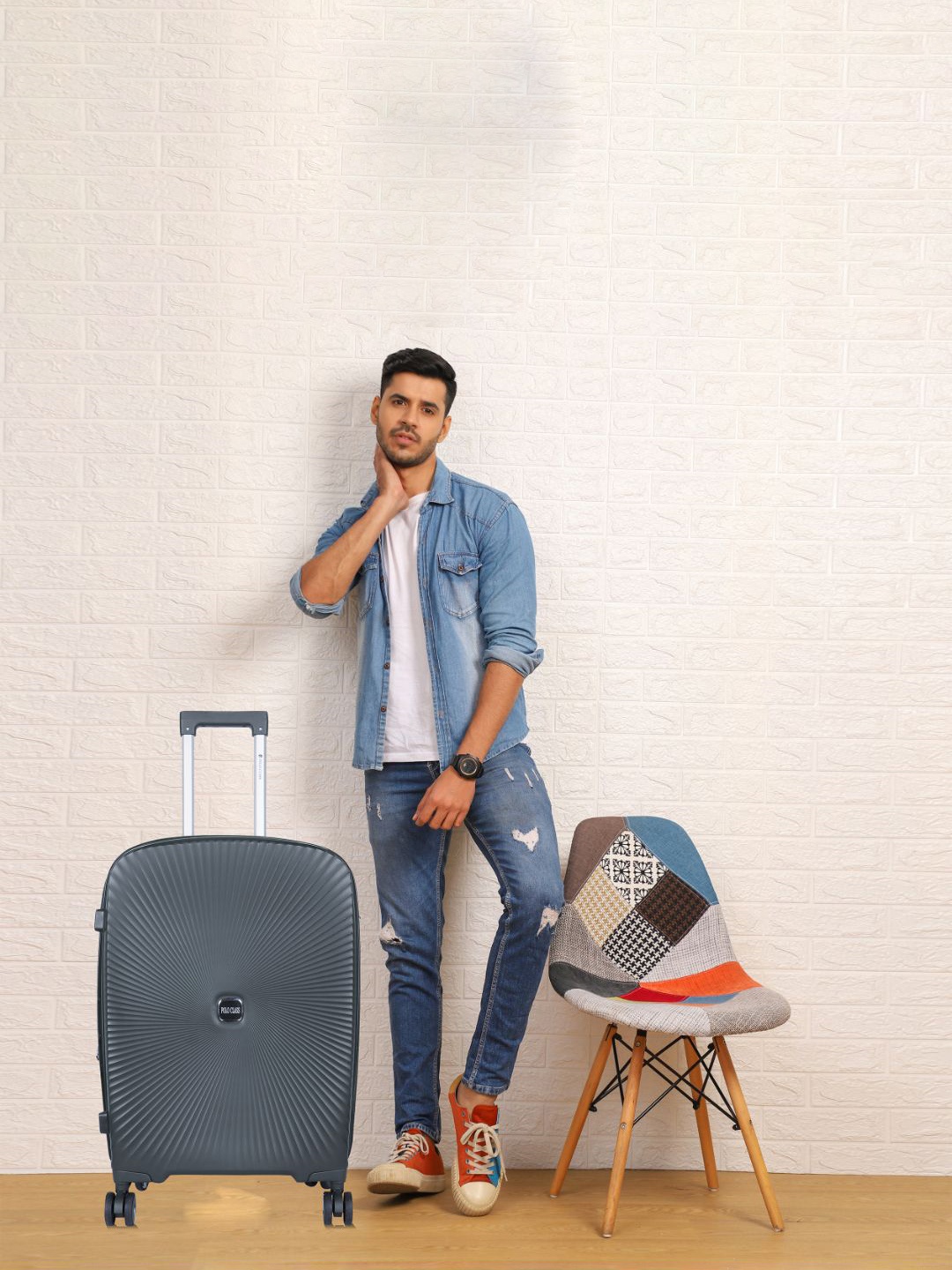 

Polo Class Set Of 2 Textured Hard-Sided Trolley Suitcase, Grey