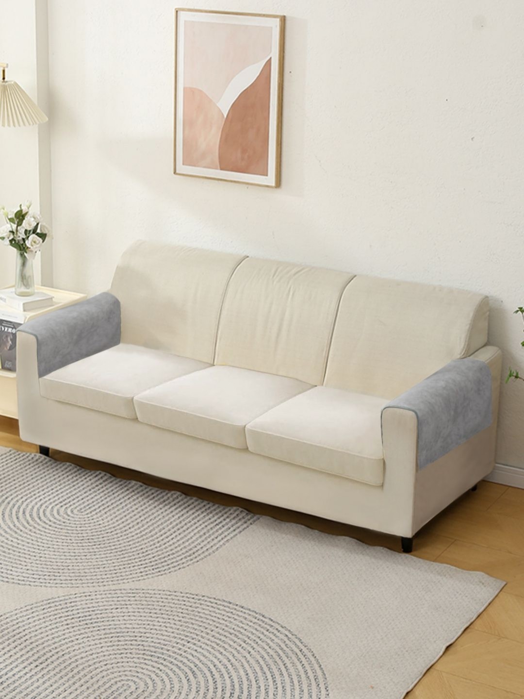 

HOKIPO Grey 2 Pieces Sofa Armrest Covers