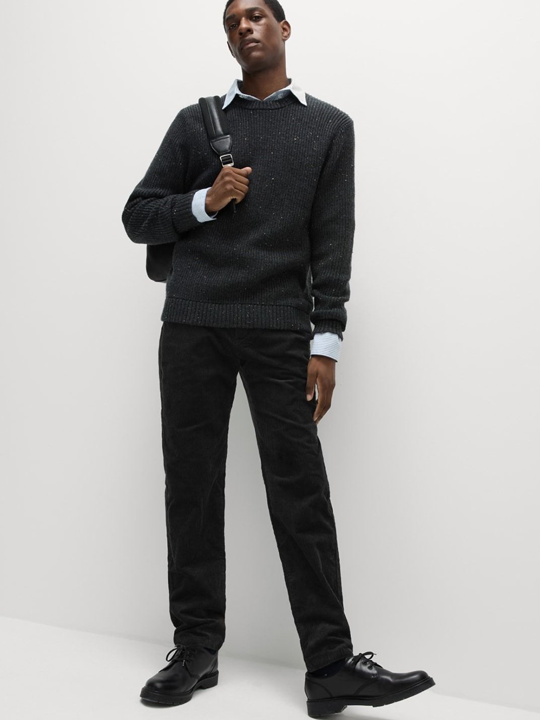 

Marks & Spencer Men Tapered Fit Chinos Trousers, Black