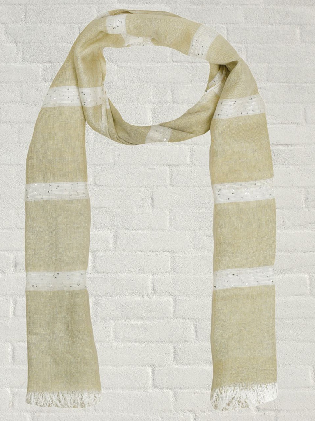 

Dupatta Bazaar Women Woven Design Stole, Beige