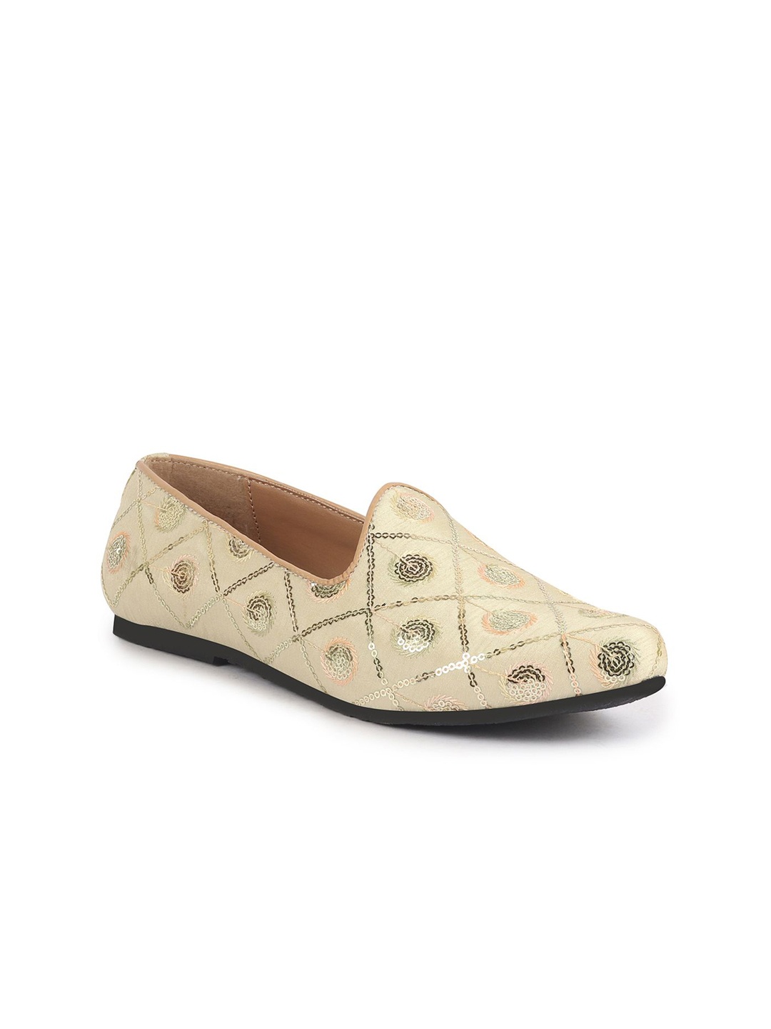 

FAUSTO Boys Ethnic - Embellished Slip On Mojaris, Cream