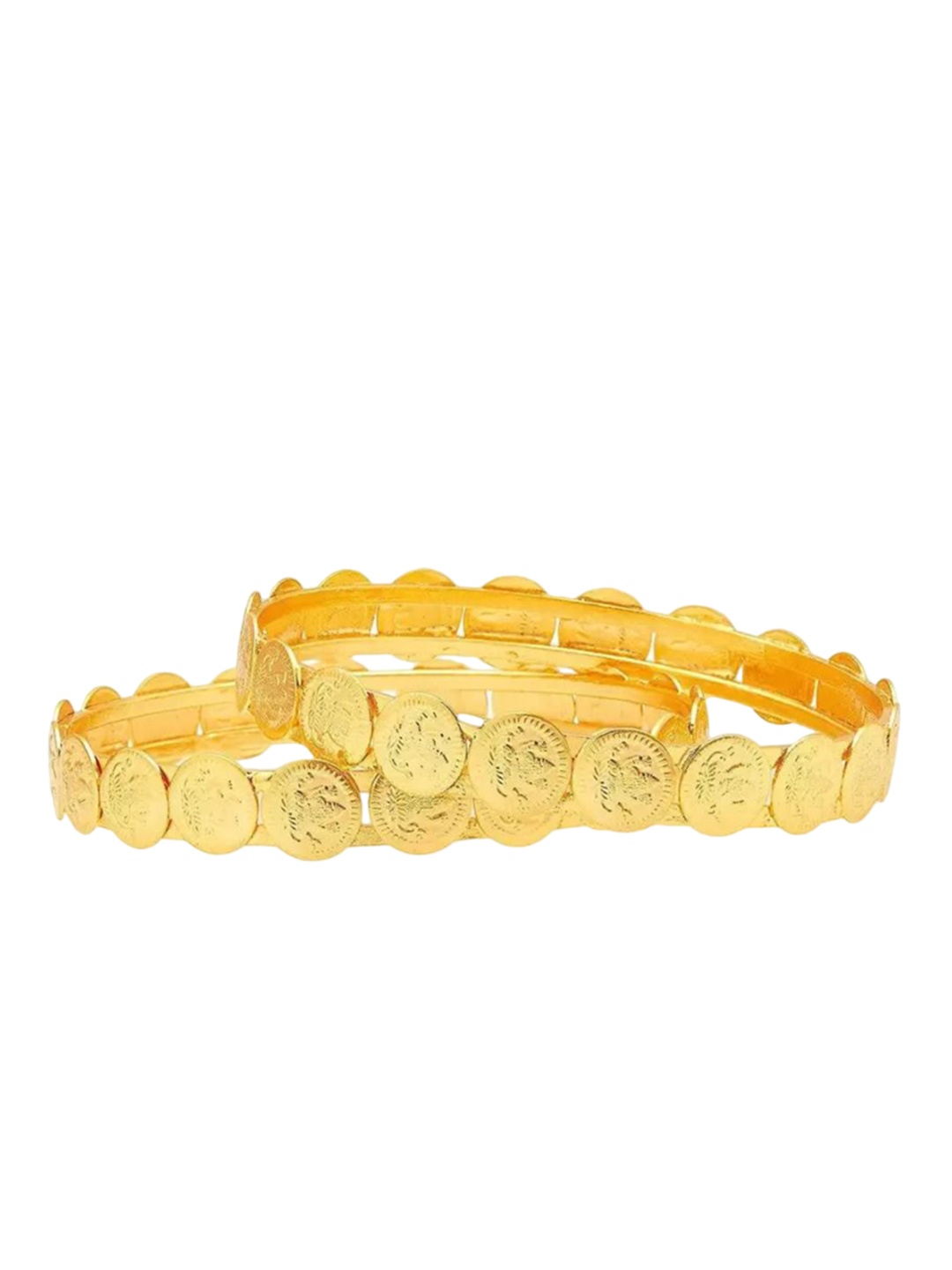 

MEMOIR Set Of 2 Gold-Plated Laxmi Coin Ginni TempleBangles