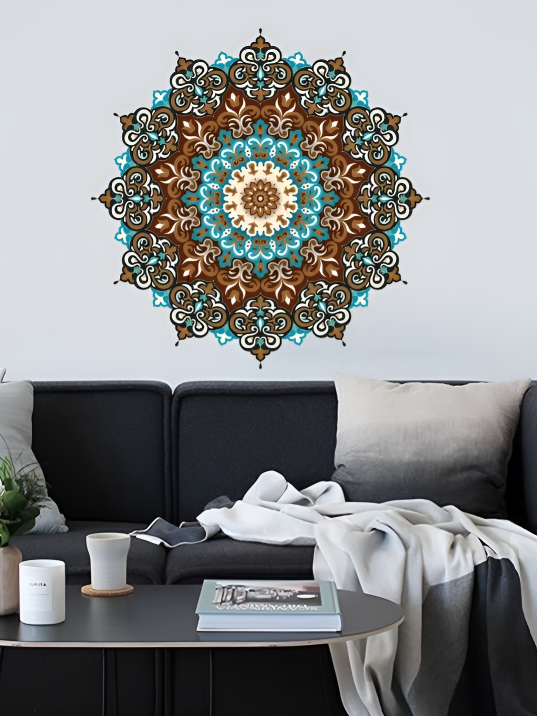 

Asian royal Brown & Blue Floral Printed Waterproof Decals and Stickers