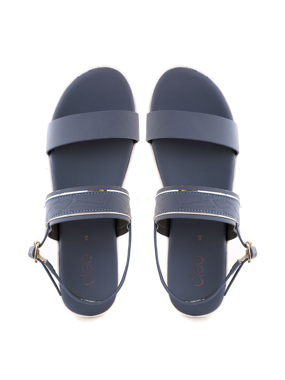 

Khadims Women Open Toe Flats With Buckle, Blue