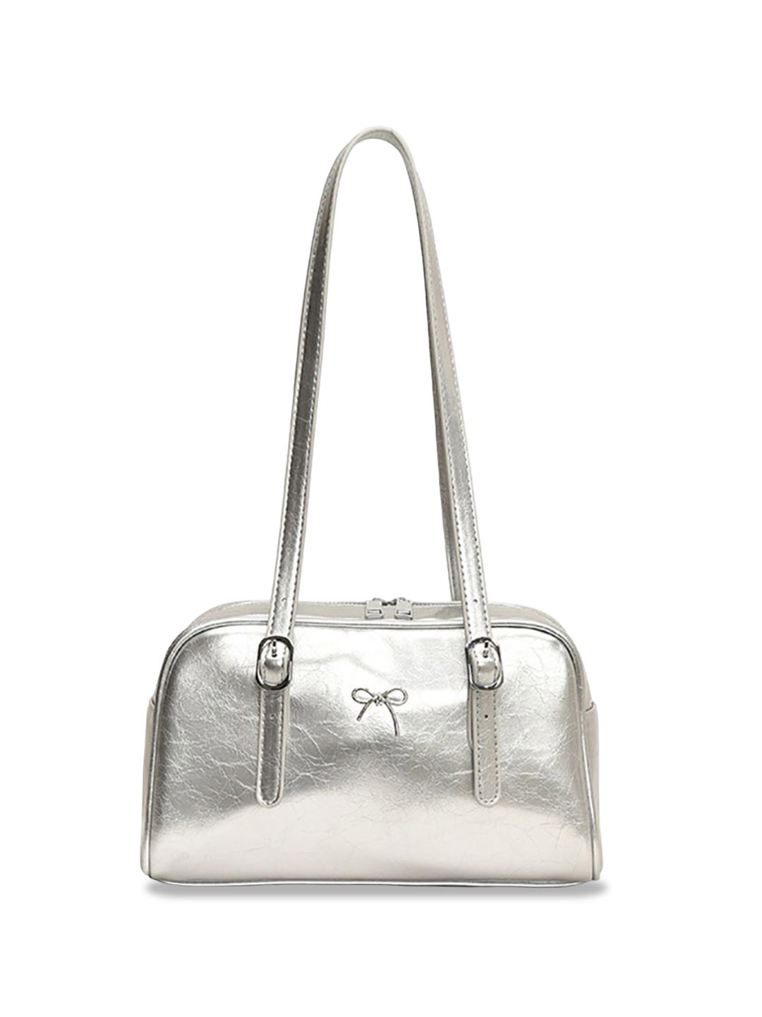 

StyleCast x Revolte Women Solid Shopper Shoulder Bag, Silver