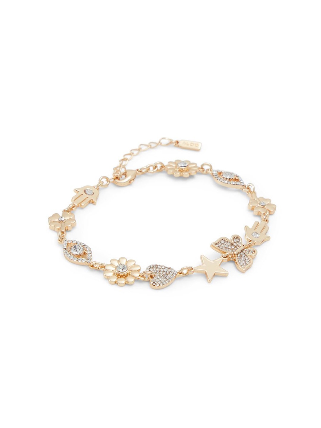 

ALDO Stone Studded Link Bracelet, Gold