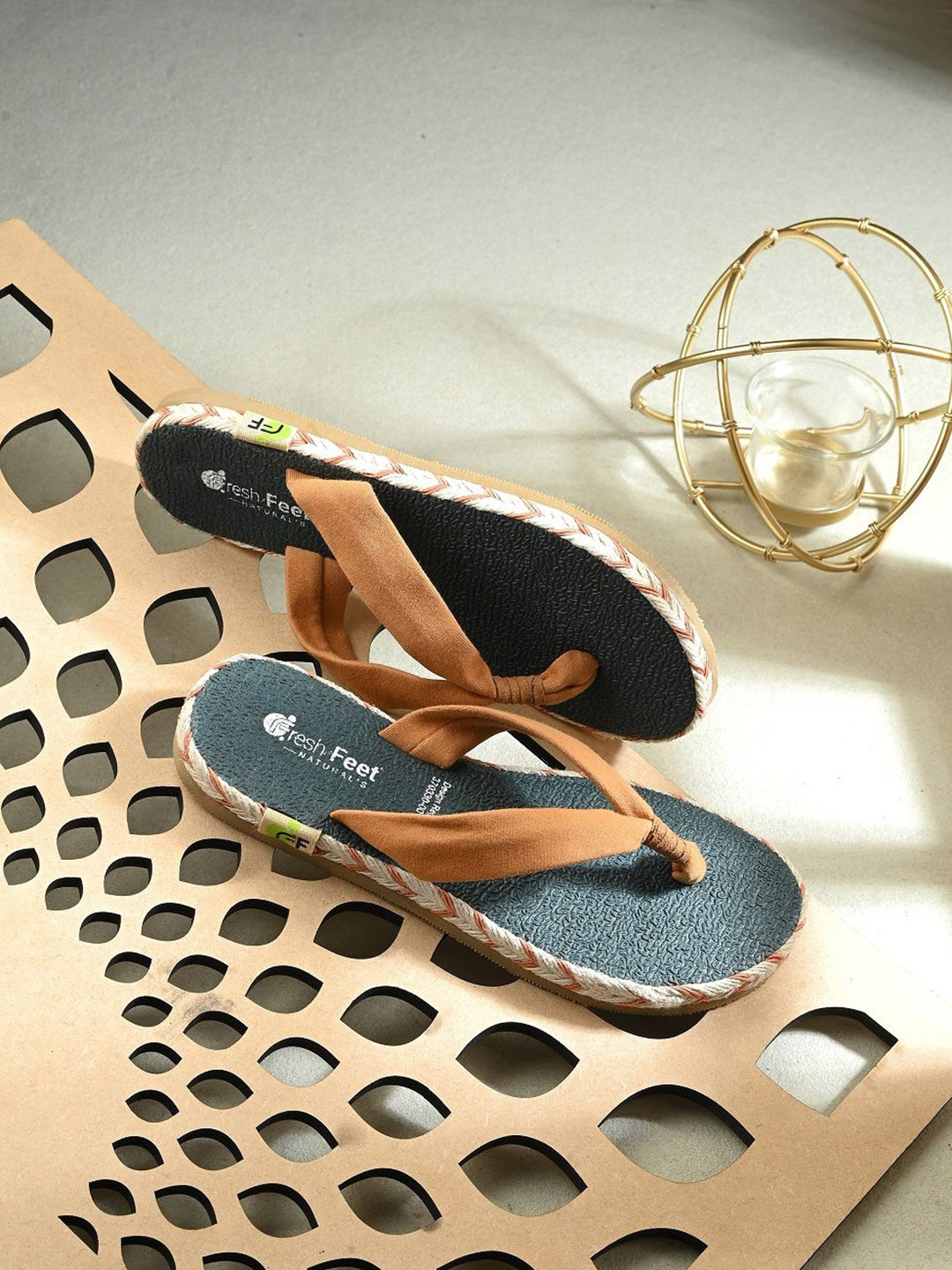 

FRESH 1947 FEET Girls Open Toe Flats, Tan