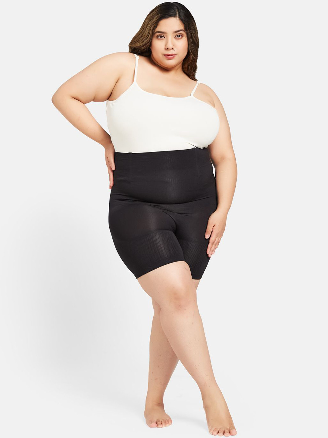 

Curves By ZeroKaata Plus Size Seamless High Waist Tummy & Thigh Shapewear, Black