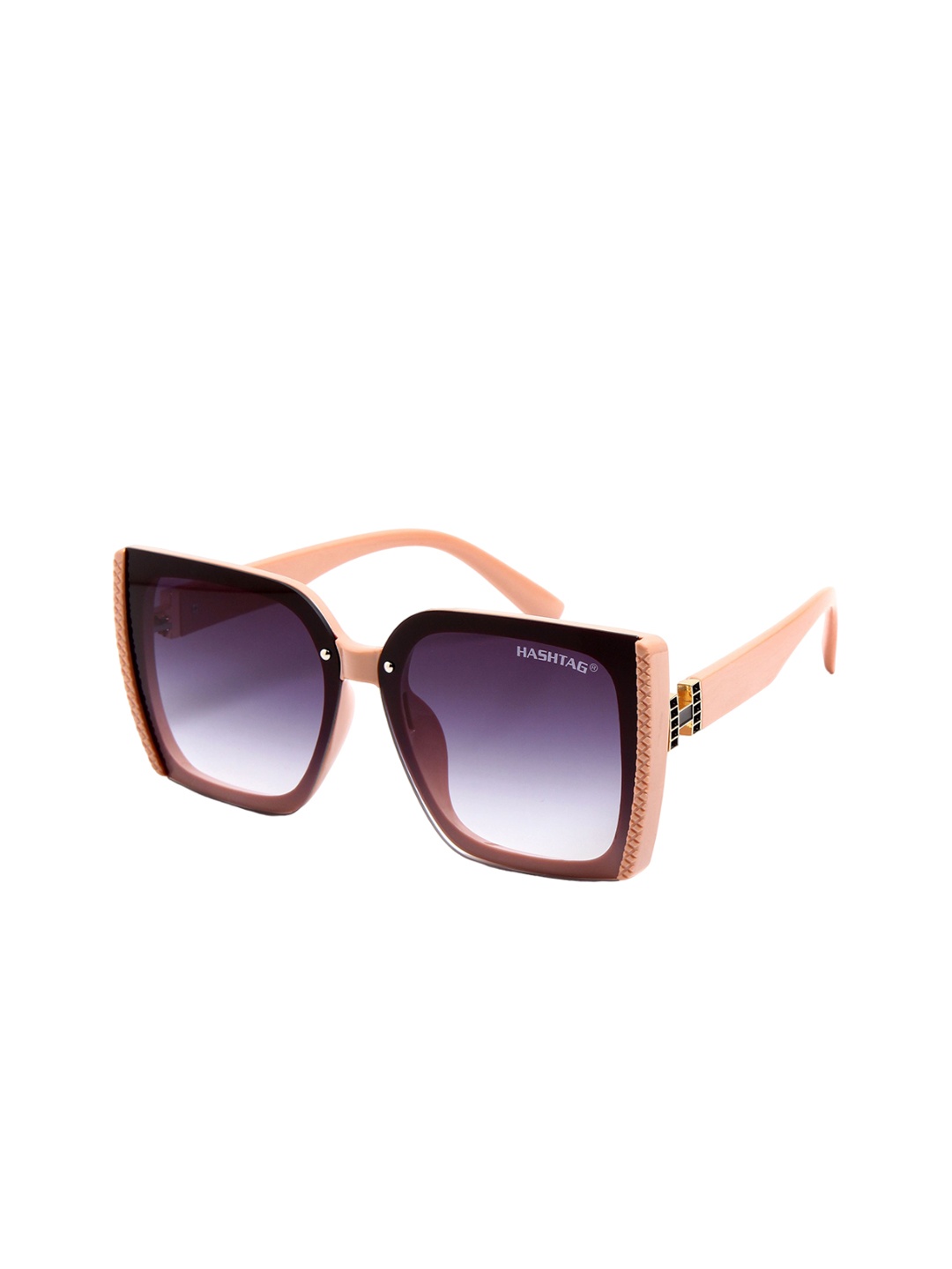 

HASHTAG EYEWEAR Unisex Square Sunglasses with UV Protected Lens 58013_C6, Purple