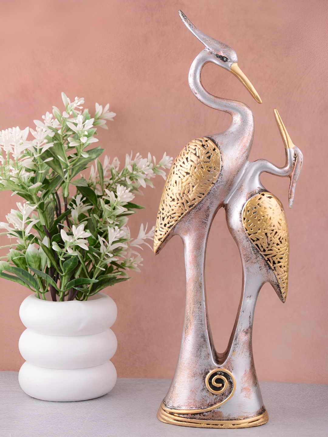 

Zart Gold-Toned Birds and Animals Showpiece