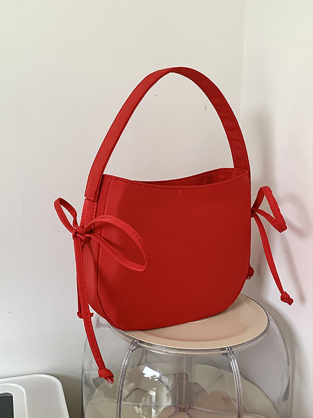 

StyleCast x Revolte Women Solid Structured Handheld Bag, Red