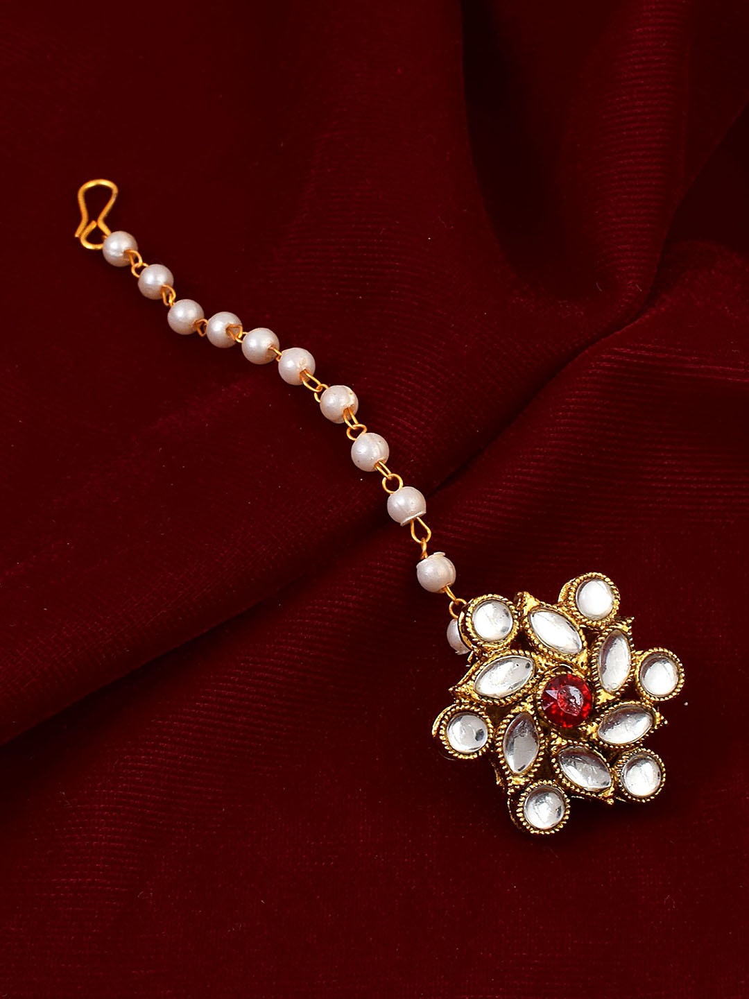 

MEMOIR Gold-Plated Kundan Studded Maang Tikka
