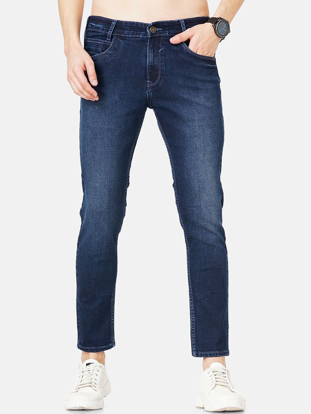 

Jean Cafe Men Jean Skinny Fit Light Fade Cotton Jeans, Blue