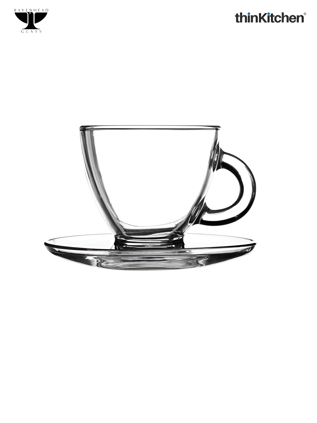 

Ravenhead 2 Pcs Cappuccino Cup & Saucer 20 ML, Transparent