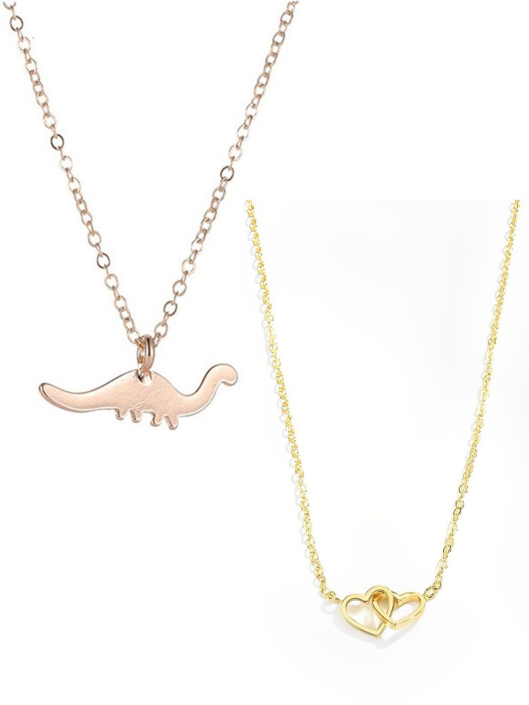 

Pinapes Unisex Brass Gold-Plated Oxidised Necklace