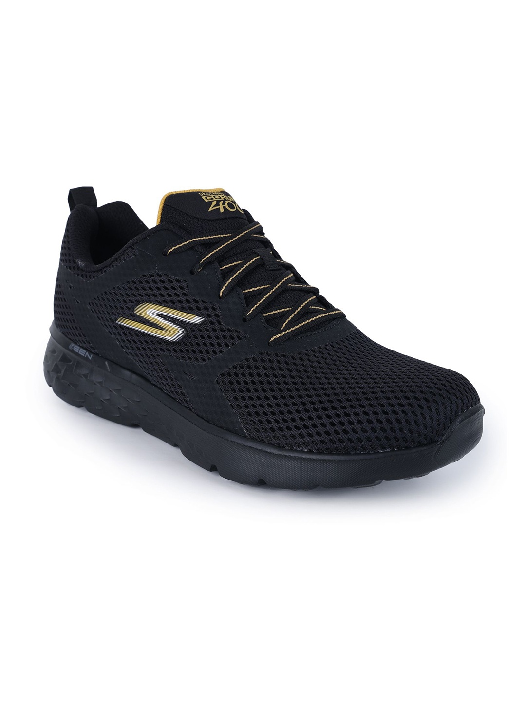 

Skechers Go Run 400 Men Lace-Ups Walking Sports Shoes, Black