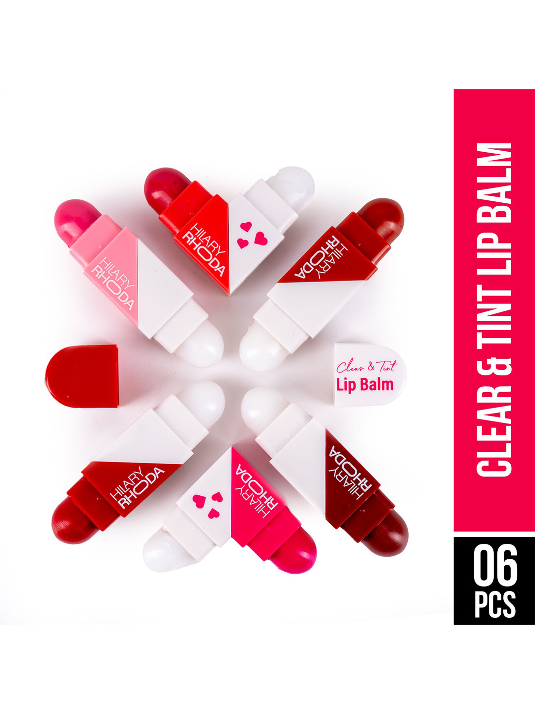 

Hilary Rhoda Set O 6 Clear & Tint Lip For Hydration & Nourishment - 2.27 g Each, Red