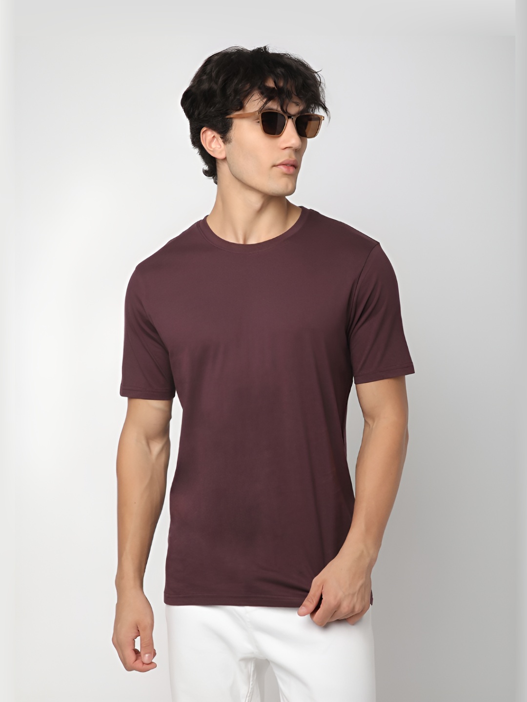 

R&B Men Pockets T-shirt, Burgundy