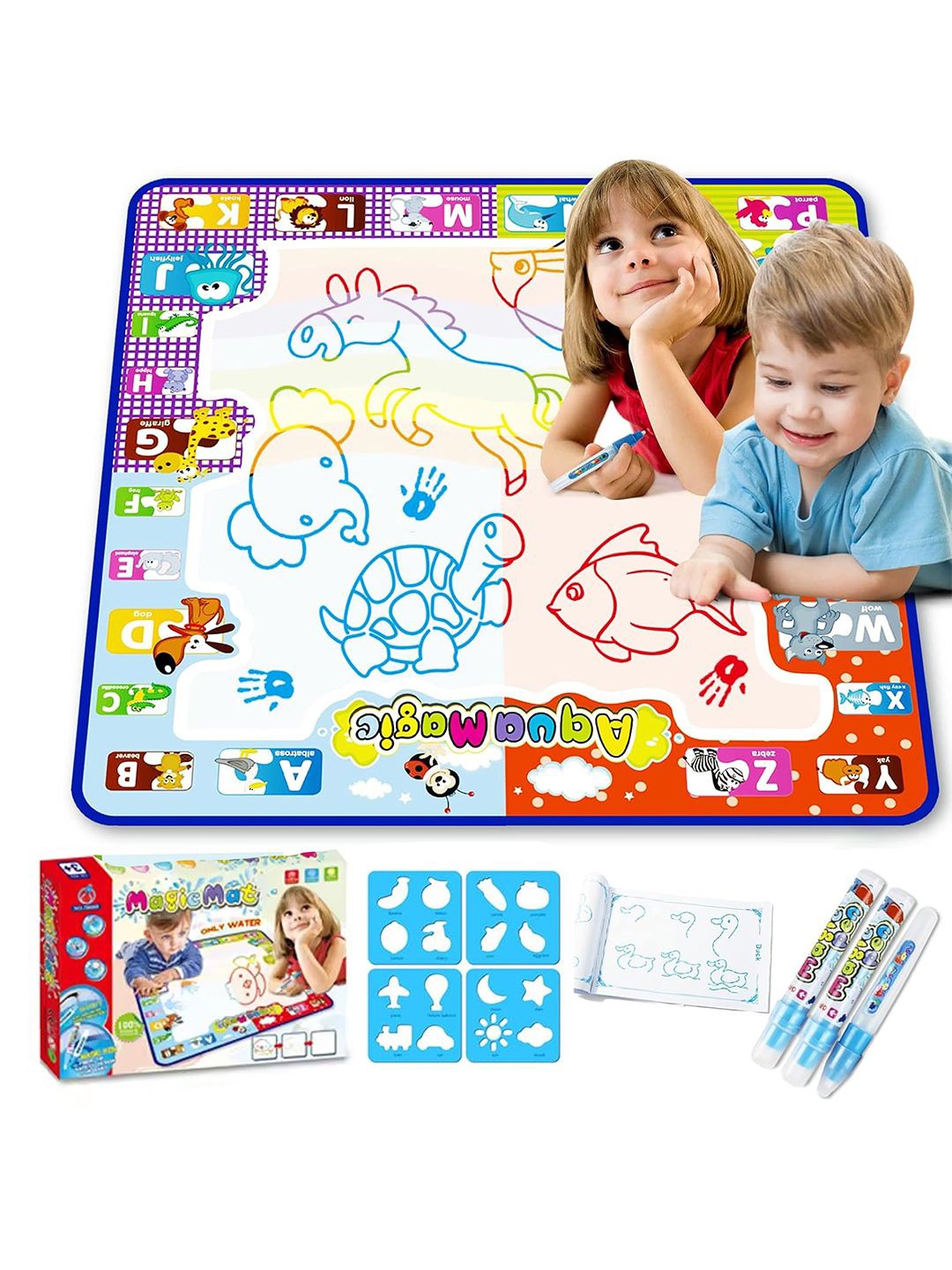 

Kidology Kids BPA Free Play Mat Activity Toys and Games, Blue