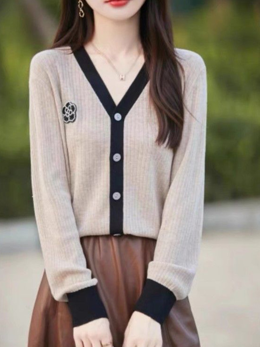 

StyleCast Women Self Design Cardigan Acrylic Winter Sweater, Beige