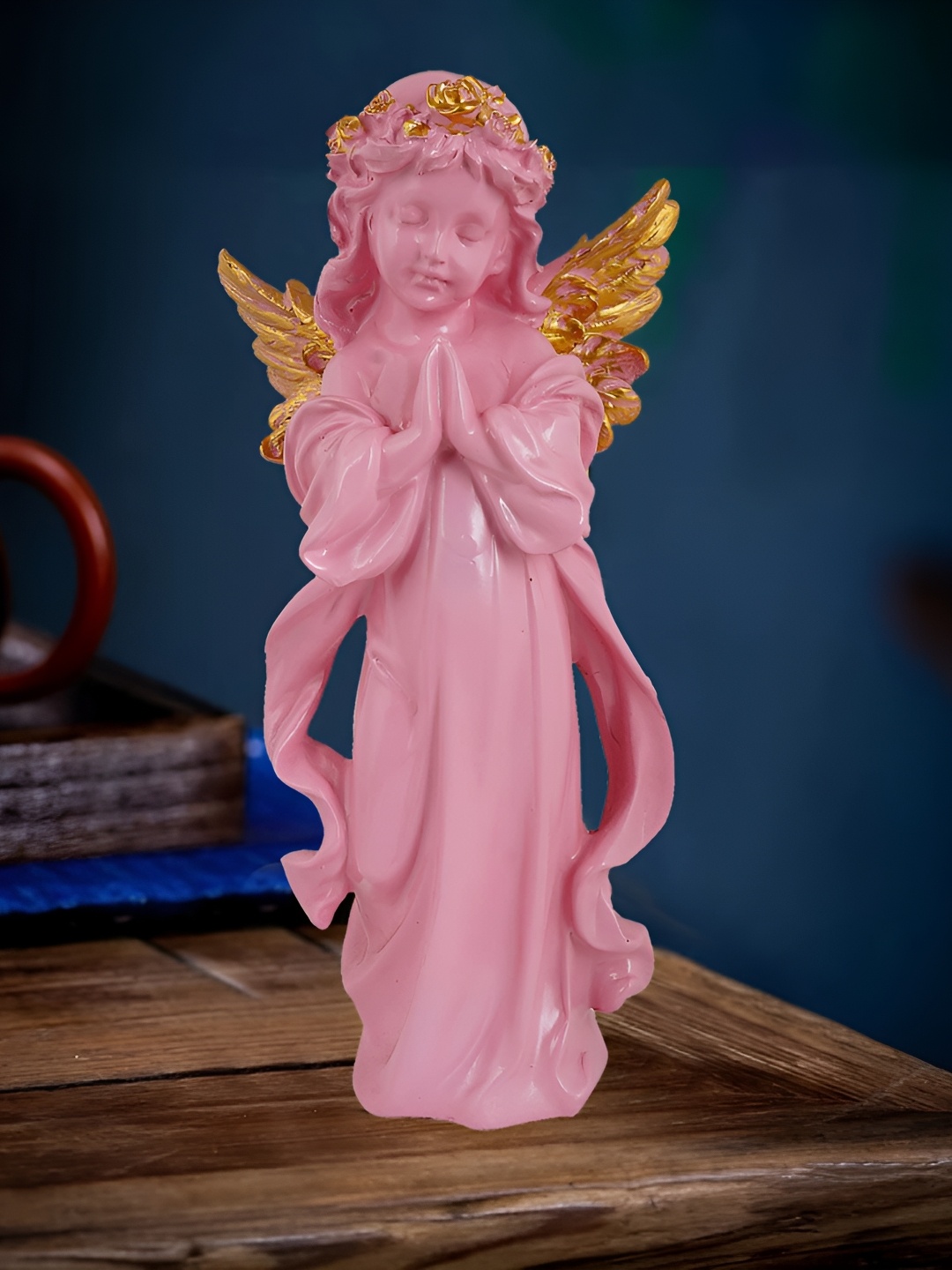 

Zart Pink & Gold-Toned Angel Figurine Showpiece