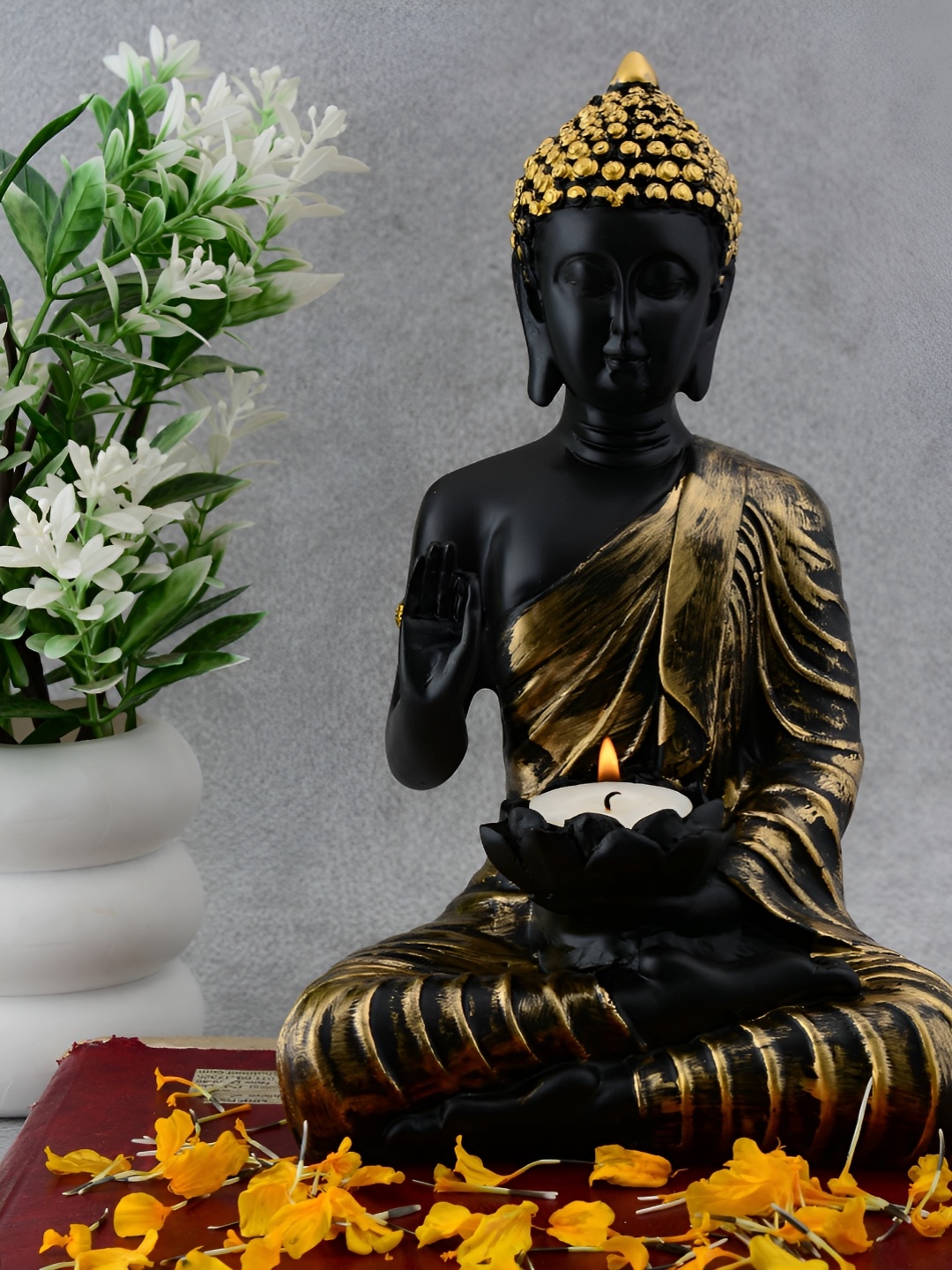 

Zart Black & Gold-Toned Lord Buddha Showpiece